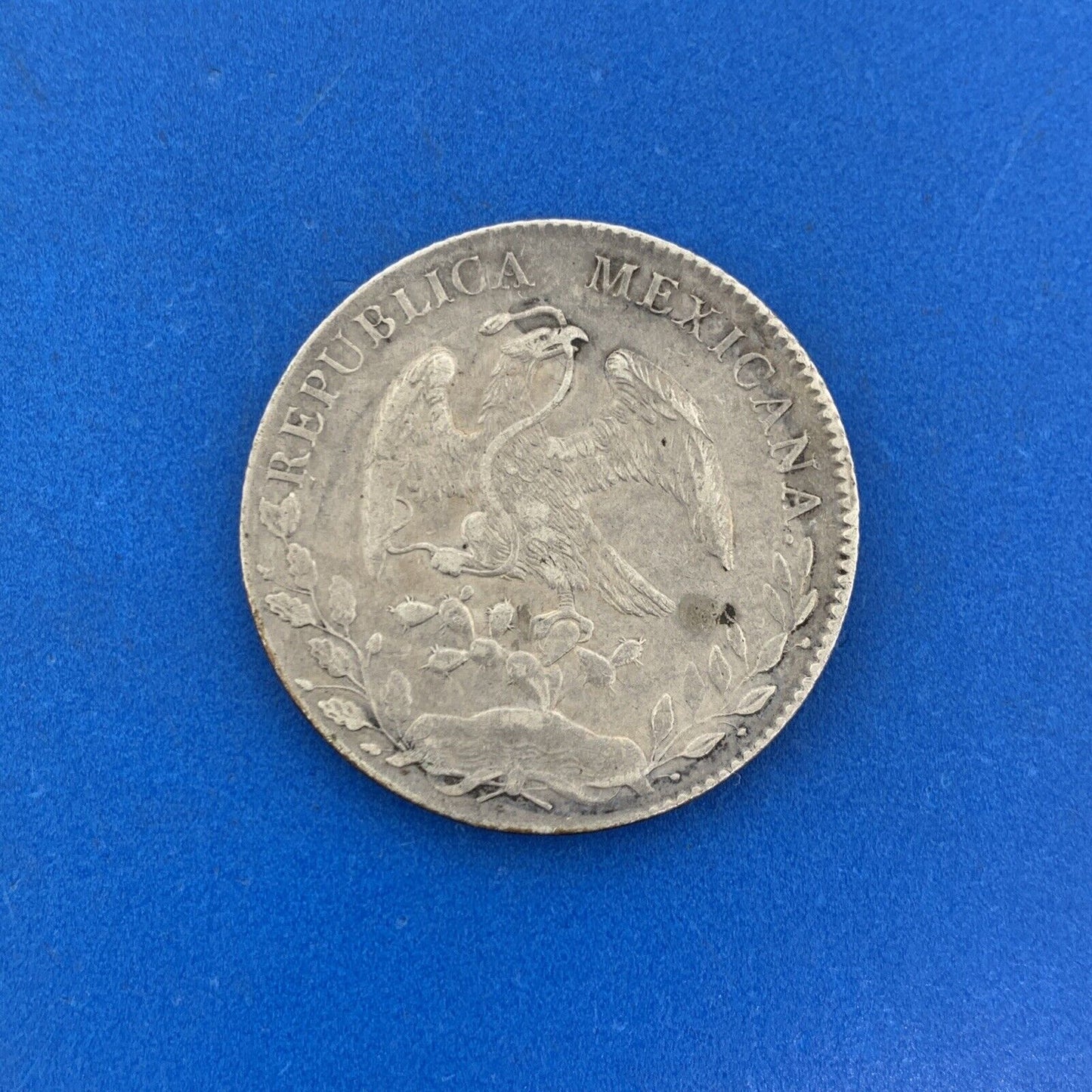 1893 Go Guanajuato 8 Reales R.S. 10 D 20 G .903 Silver Mexico Coin