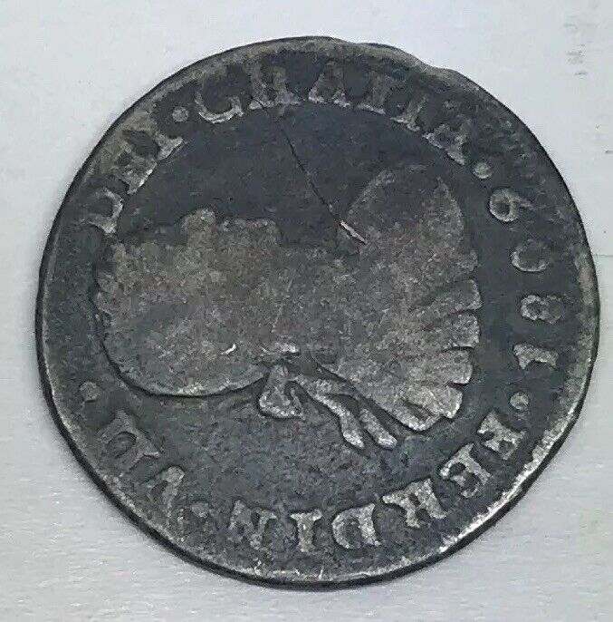 1809 Mexico Silver 1/2 Real Mexico City Ferdinand VII Pirate Treasure Coin