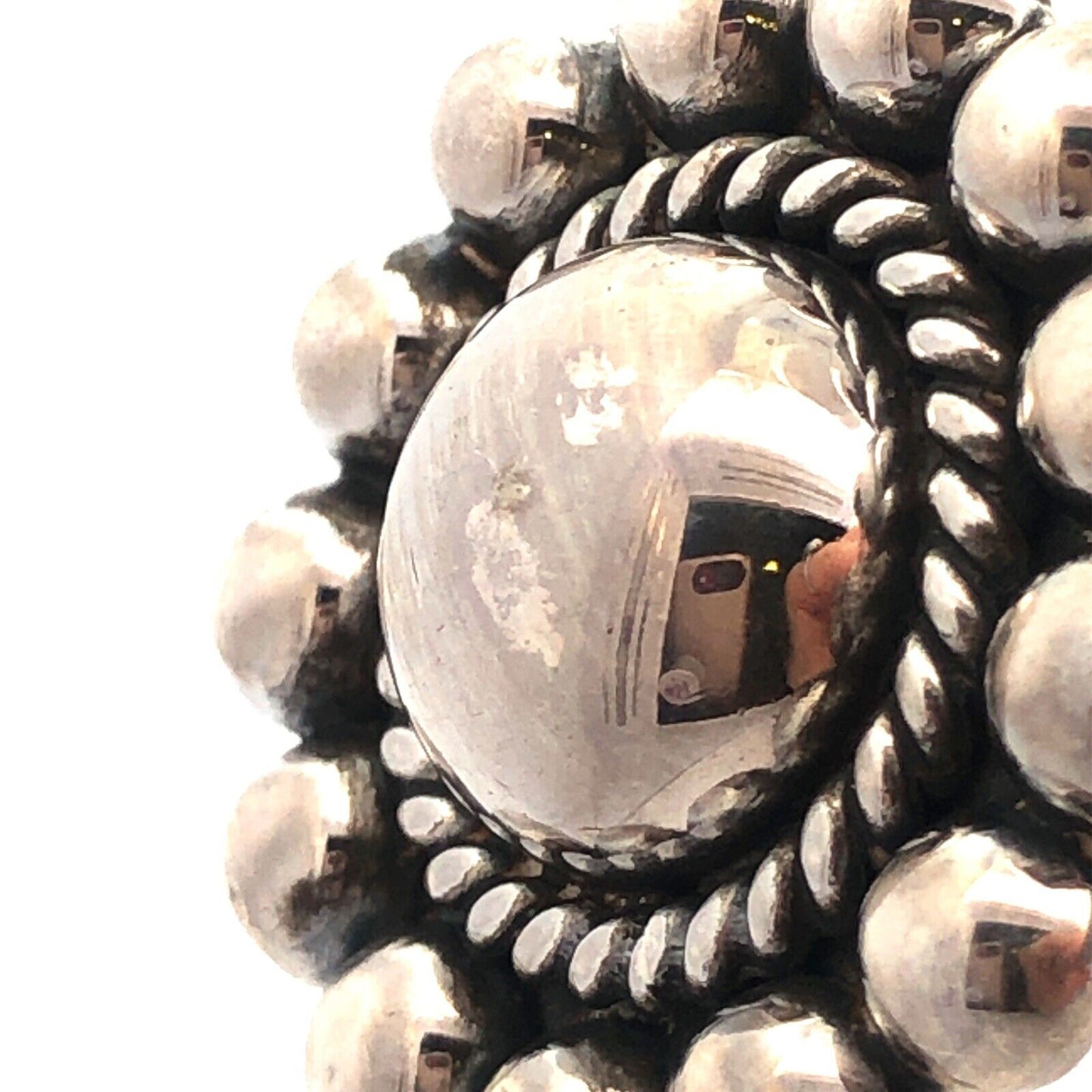 Designer CII Mexico 925 Sterling Silver Pear Ruby Floral Dangle Stud Earrings