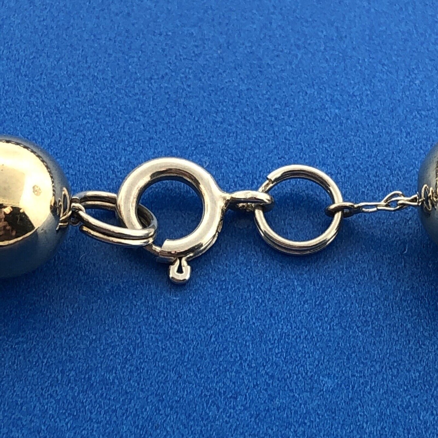 Stunning Sterling Silver 925 Vermeil Bead Sphere Ball 18" Strand Necklace