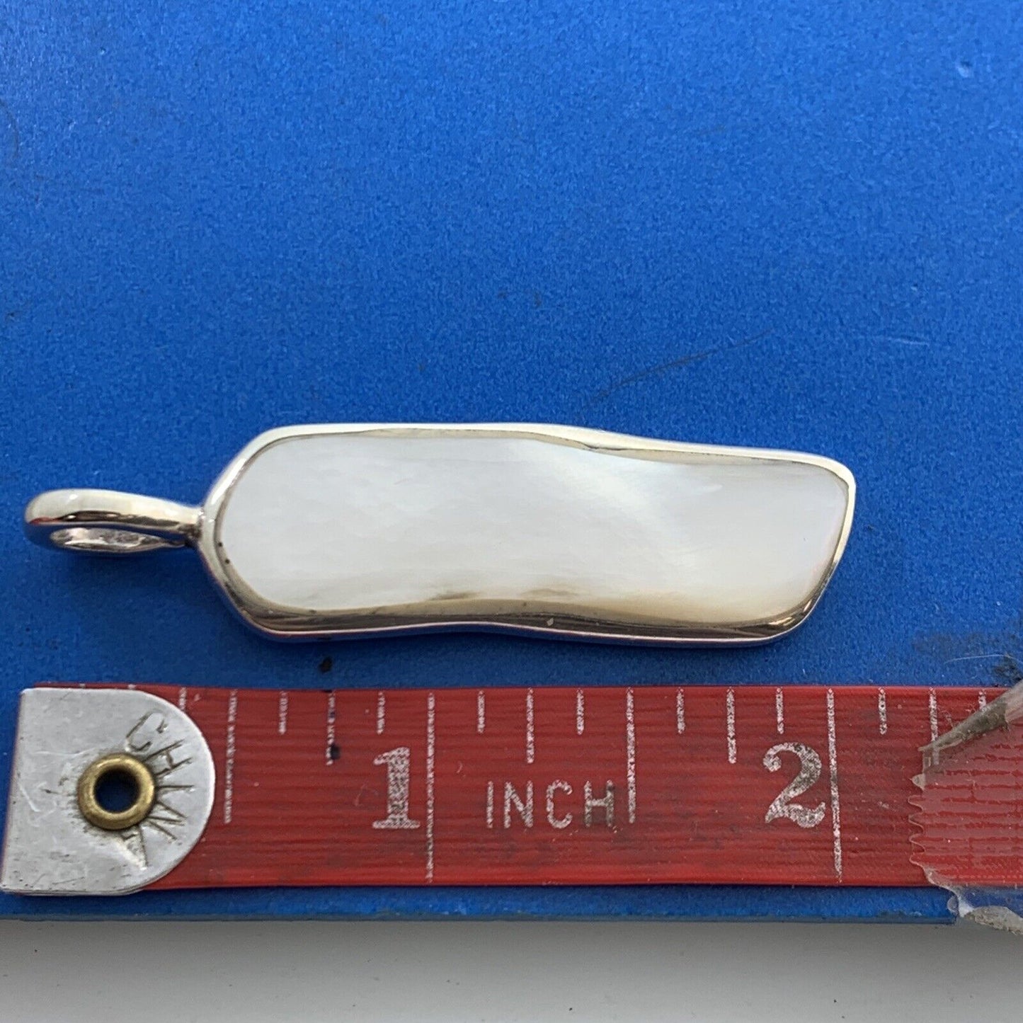 Designer Barse 925 Sterling Silver Mother Of Pearl Rectangular Pendant