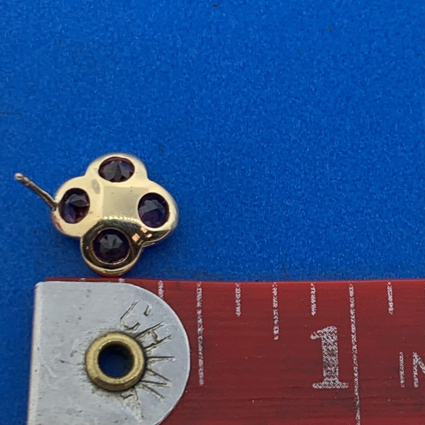 Designer Mexico 14K Yellow Gold Pink Tourmaline Flower Stud Earrings