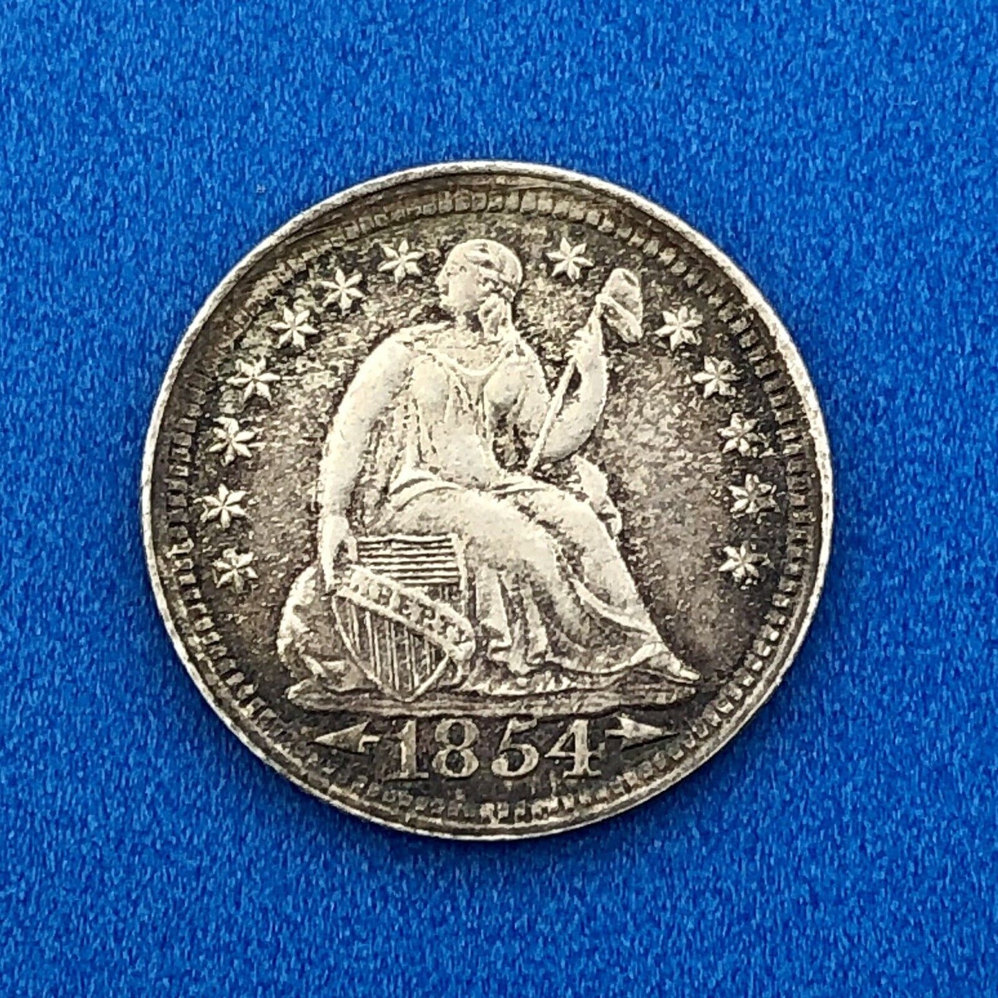 1854 P Seated Liberty Silver Half Dime Type 3 Better Key Rare Philadelphia Coin