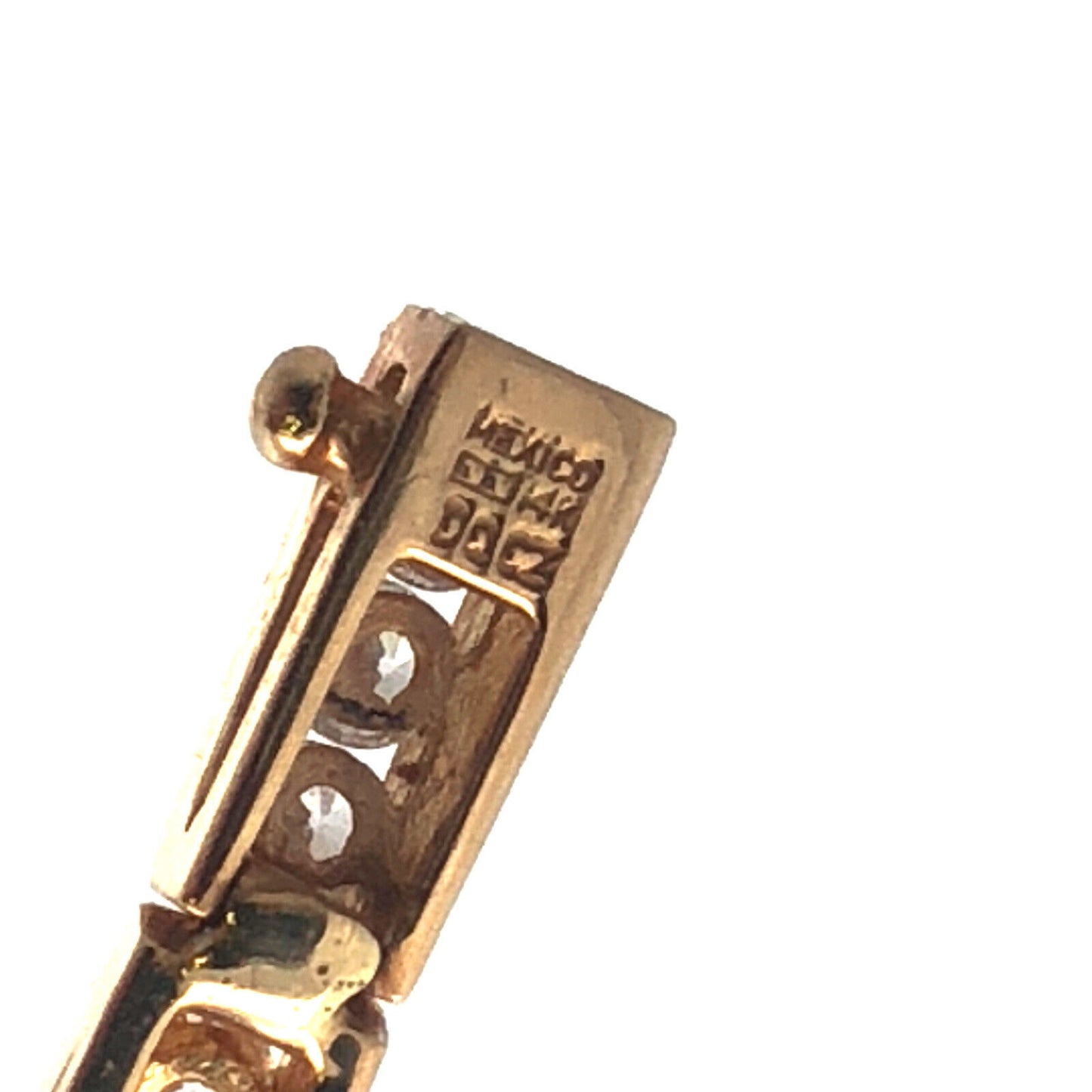 Designer 14K Yellow Gold Diamonique Cubic Zirconia CZ Statement Tennis Bracelet