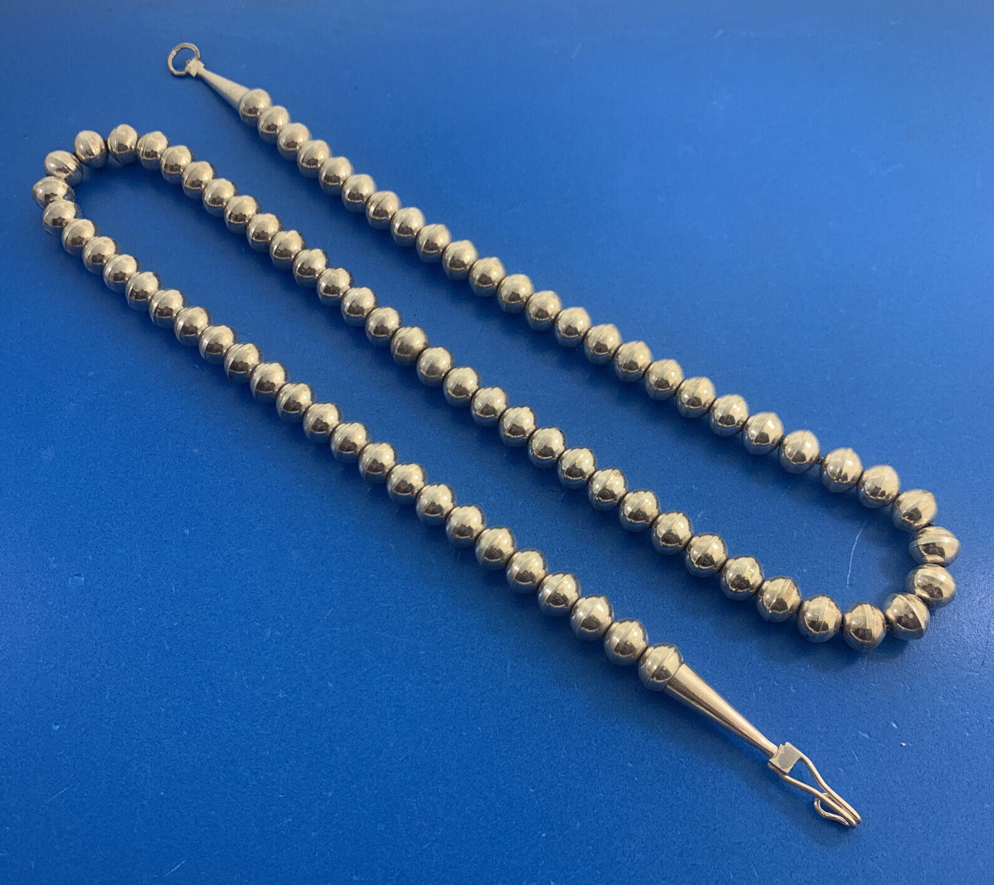 Native American Southwest 925 Sterling Silver Beaded Statement Necklace