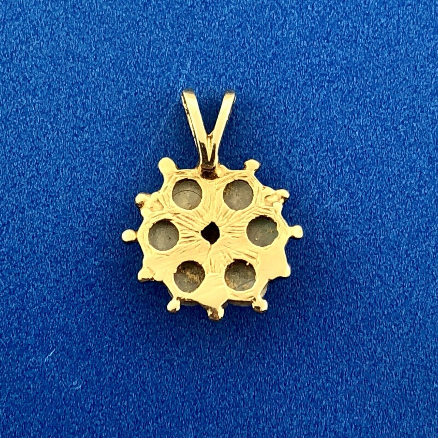 Vintage 14K Yellow Gold Opal Flower Cluster October Anniversary Charm Pendant