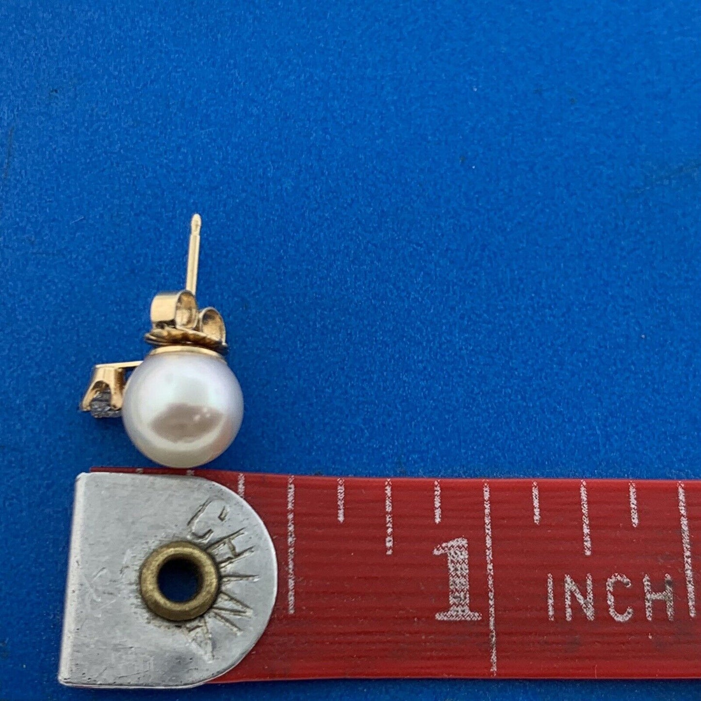 Designer 14K Yellow Gold Pearl Diamond June Anniversary Bridal Stud Earrings