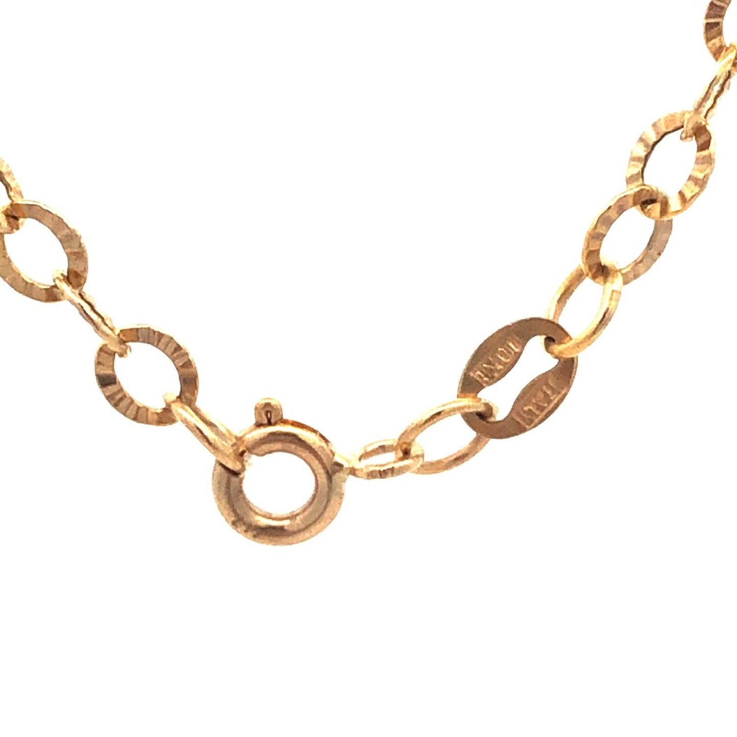 Michael Anthony MA Italy 10K Yellow Gold Textured Oval Link Chain Necklace