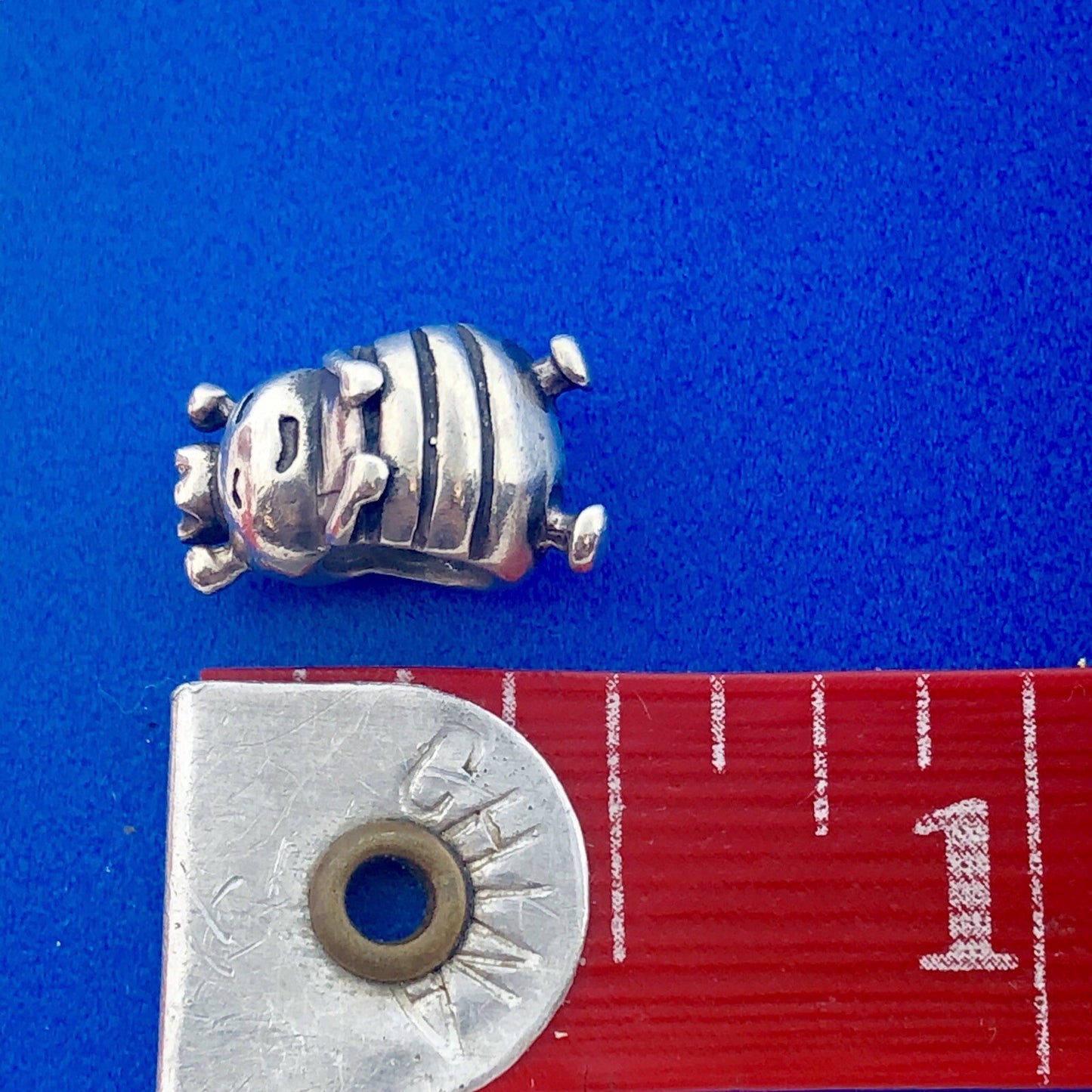 Designer 925 Sterling Silver Queen Bee Smiling Honey Bee Slide Bracelet Charm