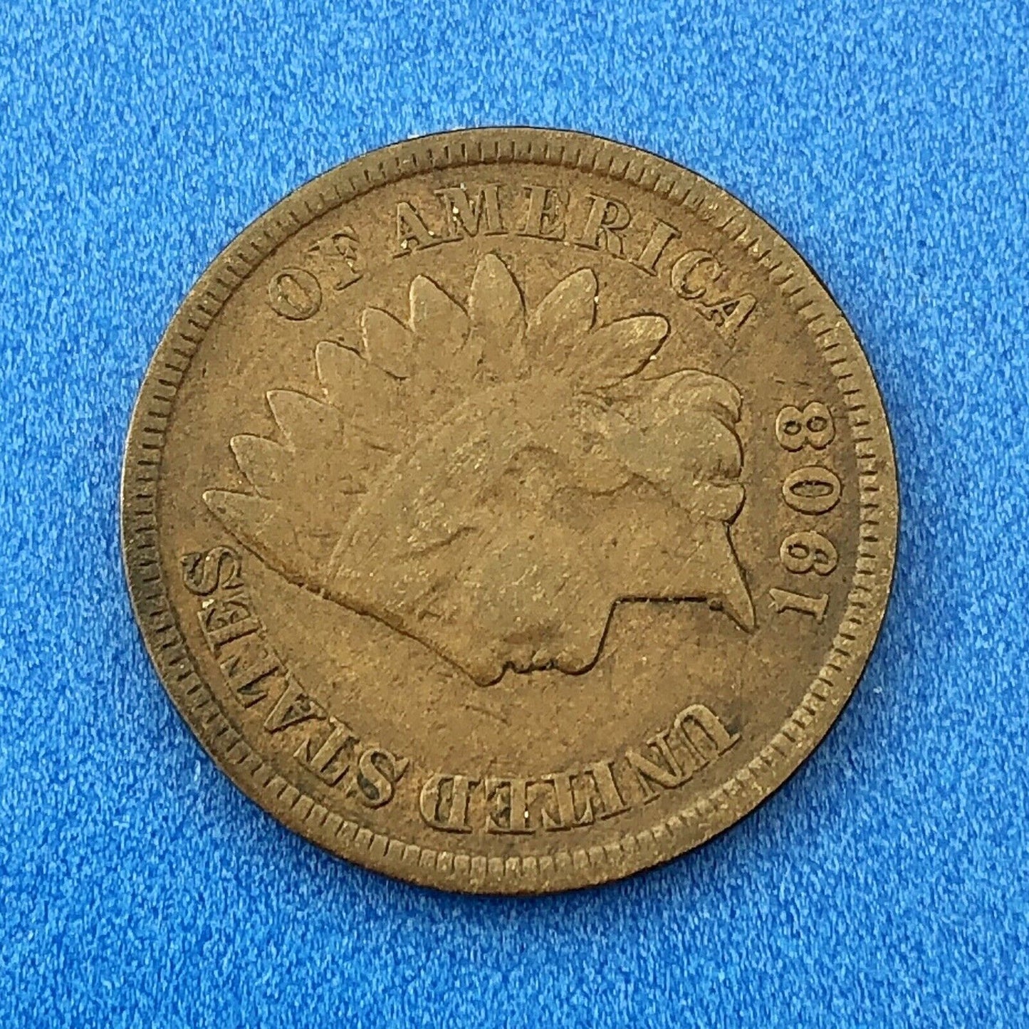 1908 S Indian Head One Cent Penny Type 3 Bronze Better Key San Francisco Coin