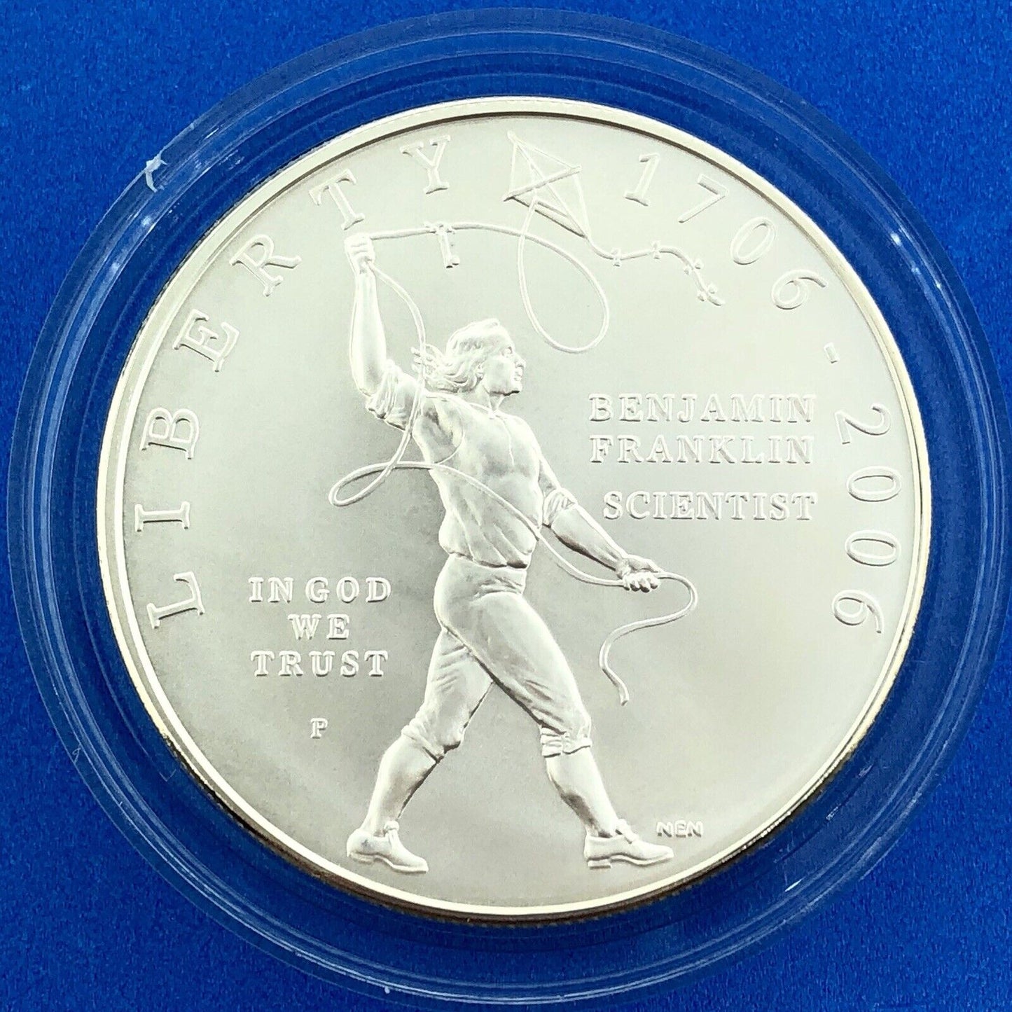 2006 P Benjamin Franklin Scientist Commemorative Uncirculated Silver Dollar