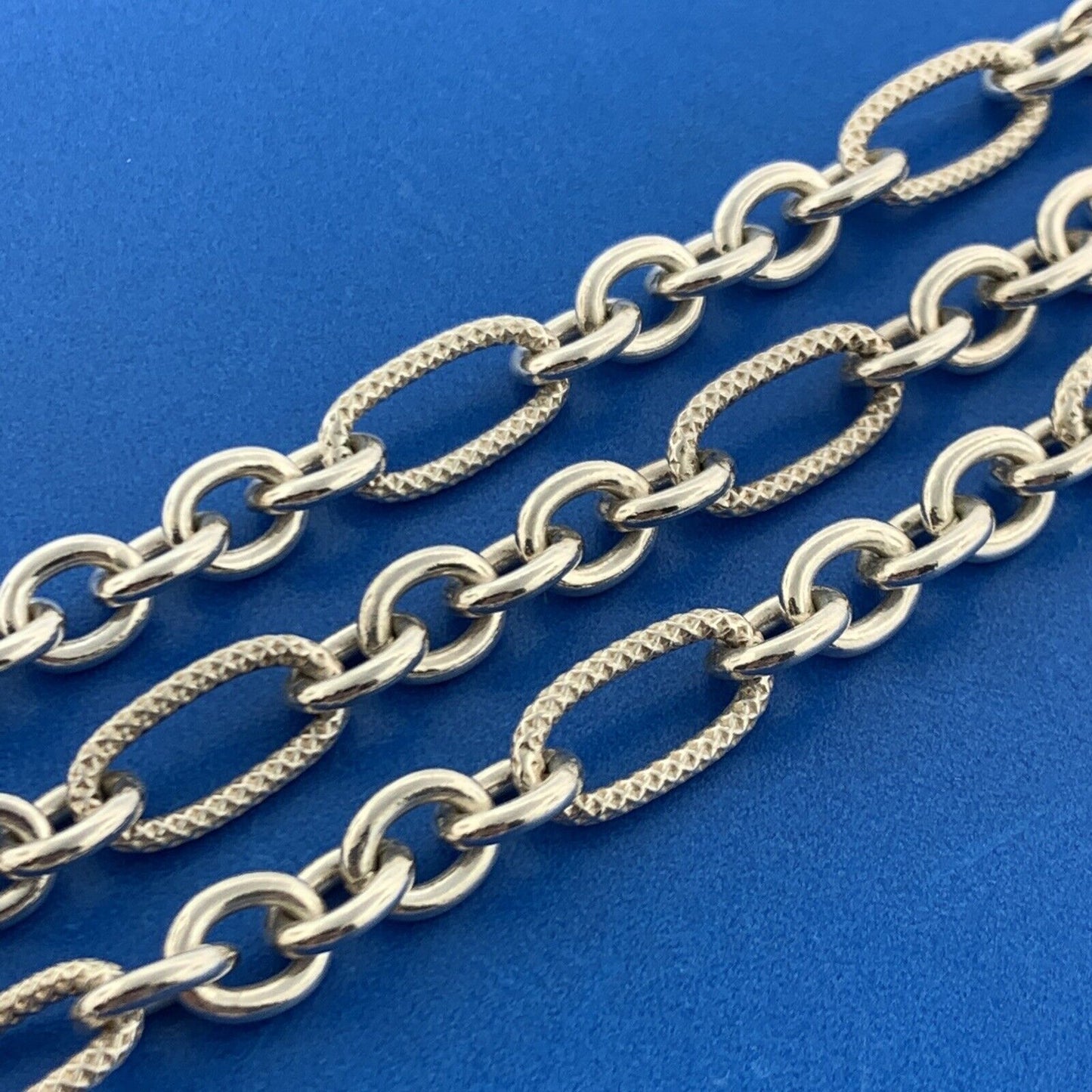 Stunning Sterling Silver 925 Oval & Circle Link Chain 18" Necklace