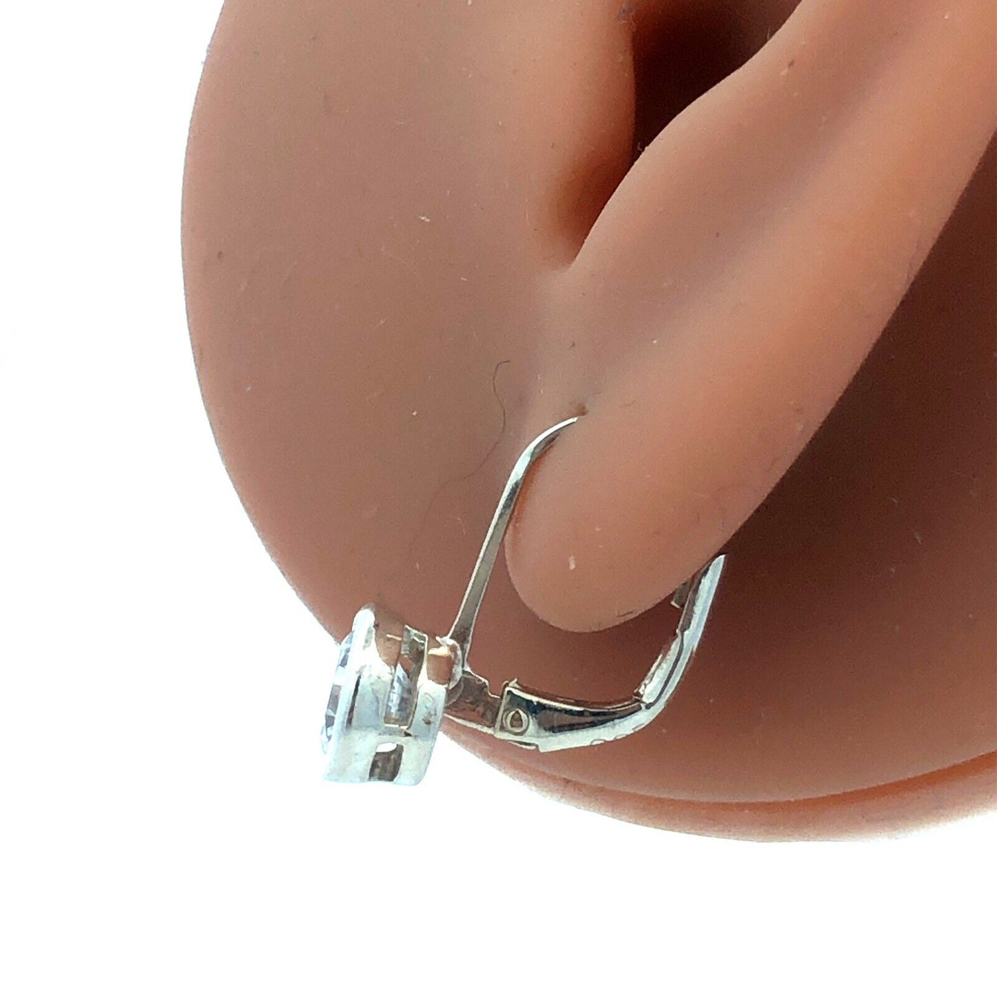 925 Sterling Silver Designer Round Cubic Zirconia Leverback Drop Dangle Earrings