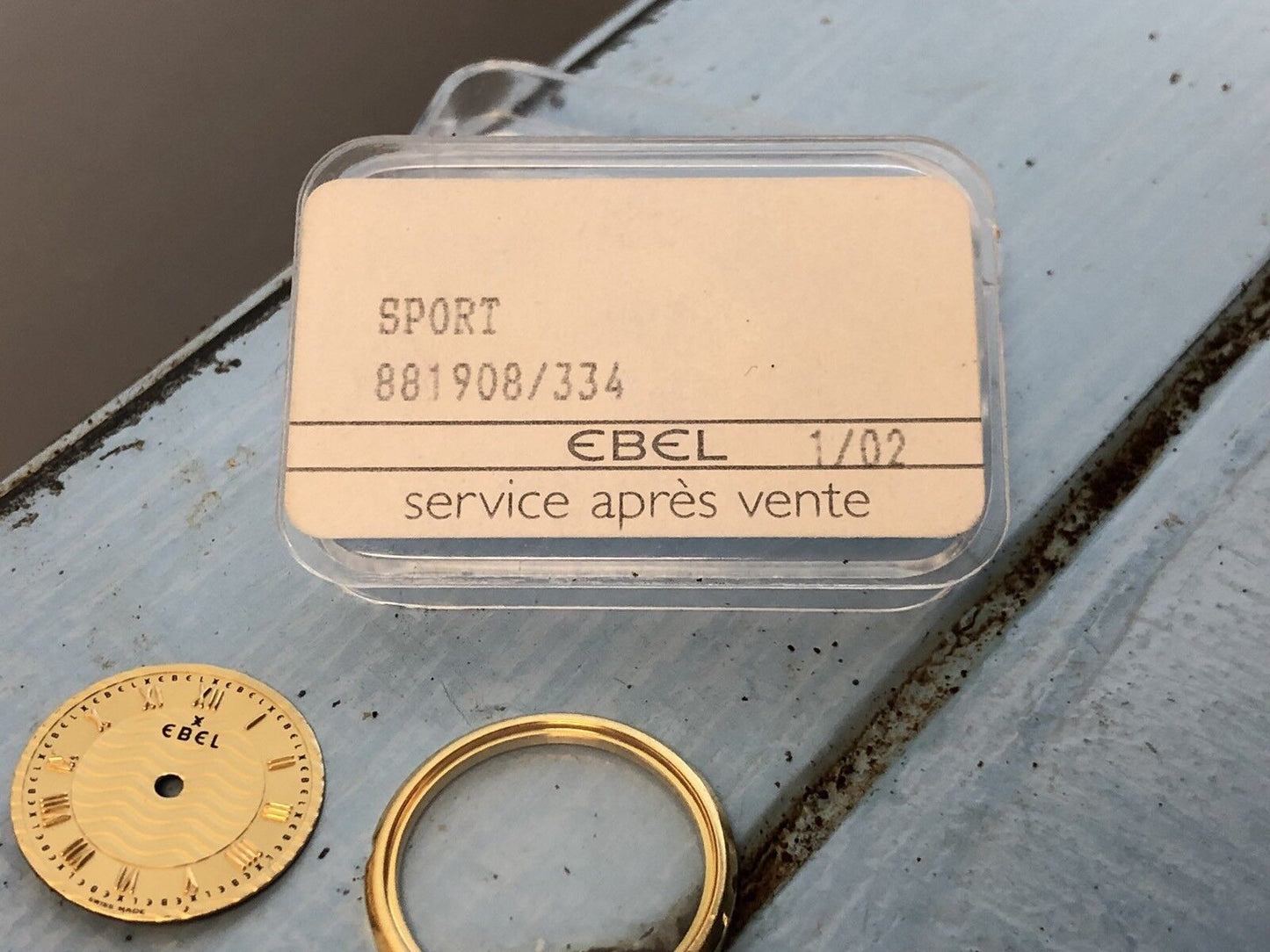 Authentic Ebel 18k Gold Bezel with Sapphire Crystal And Gold Tone Face Plate NIB