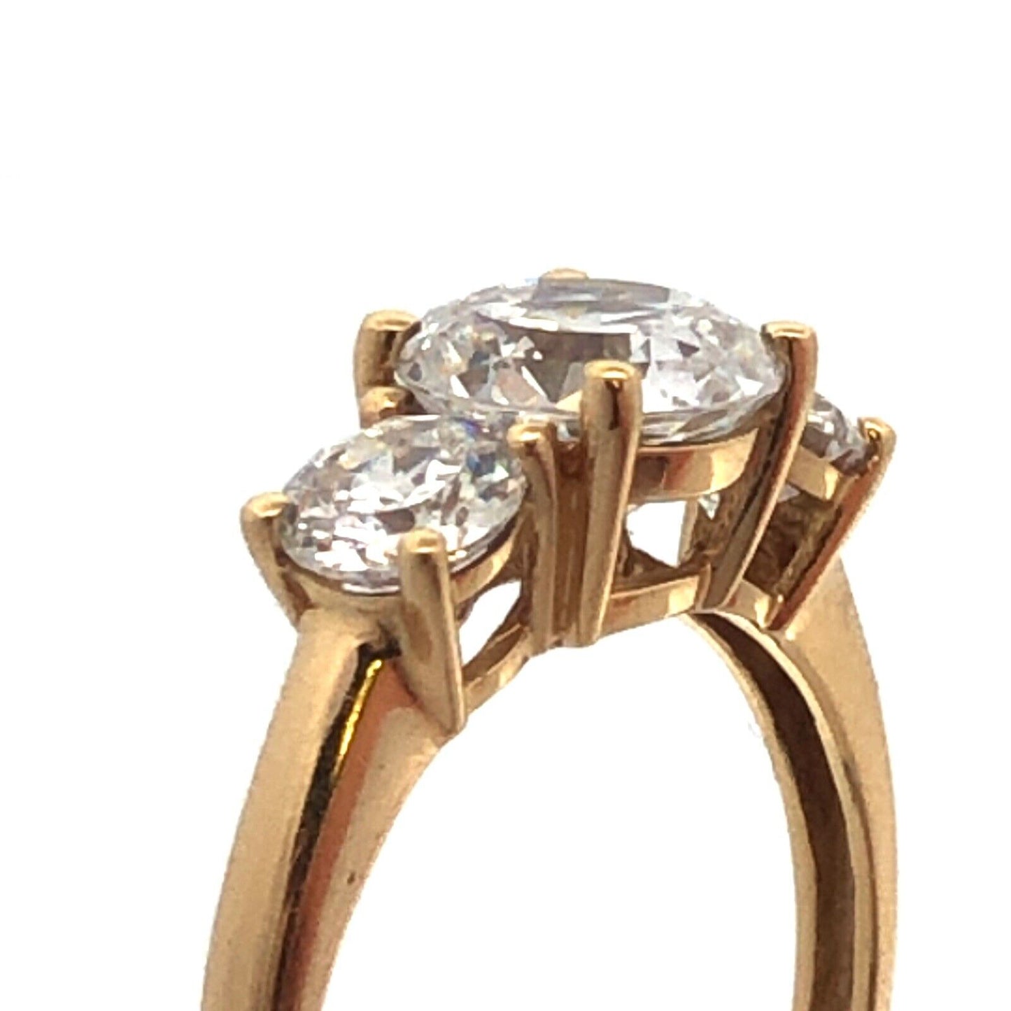 Designer 14K Yellow Gold Cubic Zirconia CZ Statement Engagement Ring 2.88tcw
