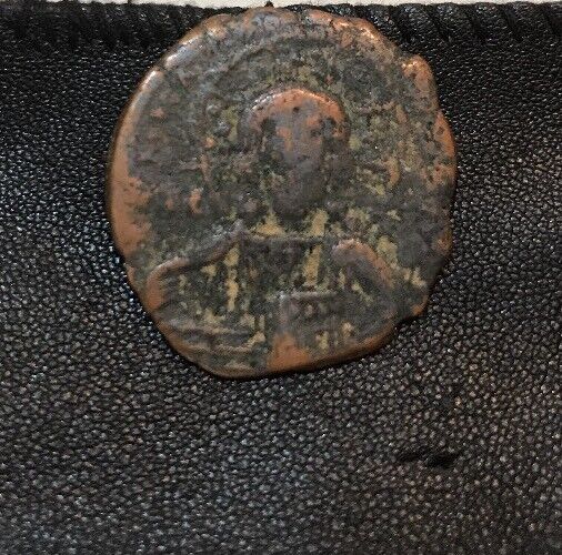 Byzantine A.D. 969-1094 Bronze Anonymous Follis Coin Portrait of Christ John I