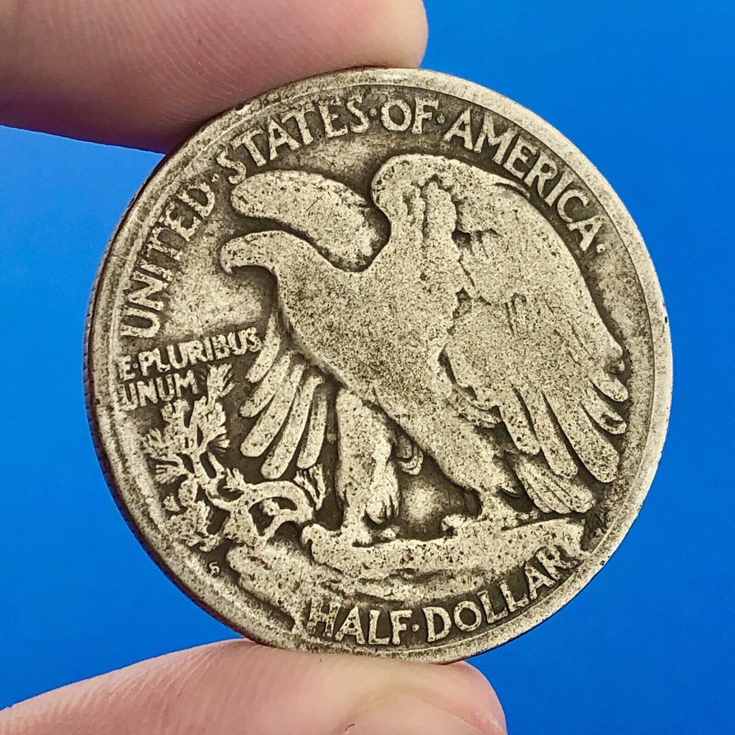 1917 S Reverse Silver Walking Liberty Half Dollar 50c Better Key San Fran Coin