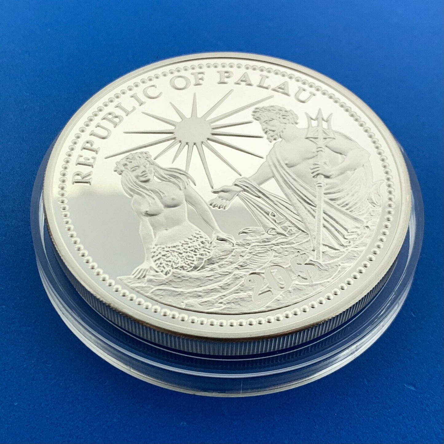 1994 Republic Palau $20 5 Oz Silver Independence Colorized Proof Coin Low Mntg