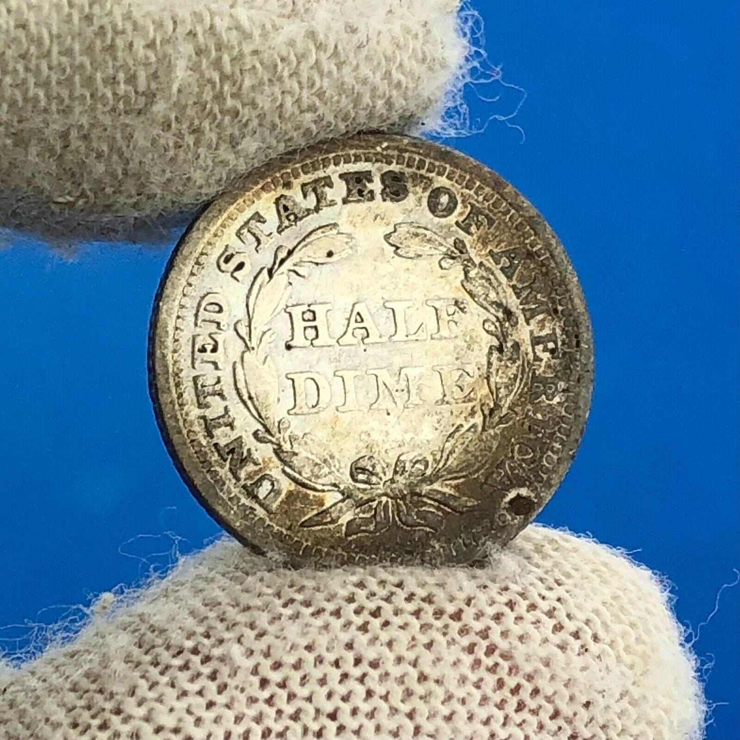 1854 P Silver Seated Half Dime 5c w/Arrows Better Key Nice Toned Type Coin