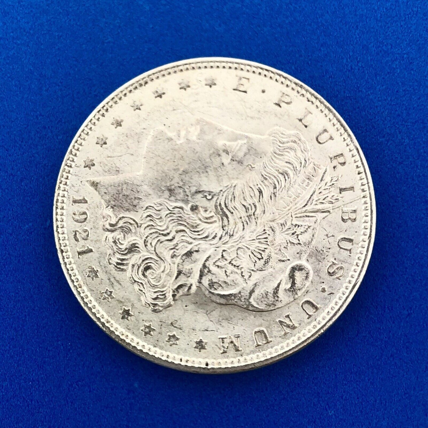 1921 P Morgan Silver Dollar $1 Last Year Issue Philadelphia Mint Coin White BU
