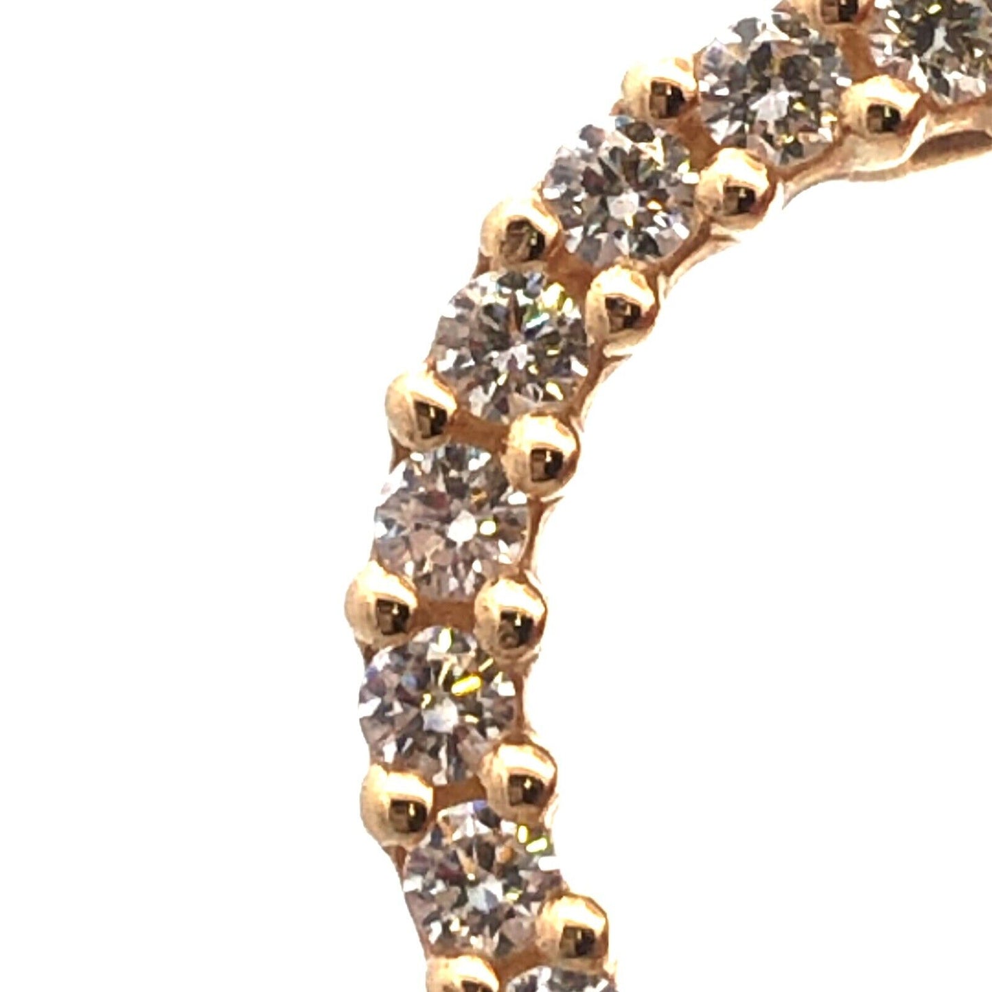 Designer 14K Yellow Gold Cubic Zirconia CZ Infinity Circle Pendant Necklace
