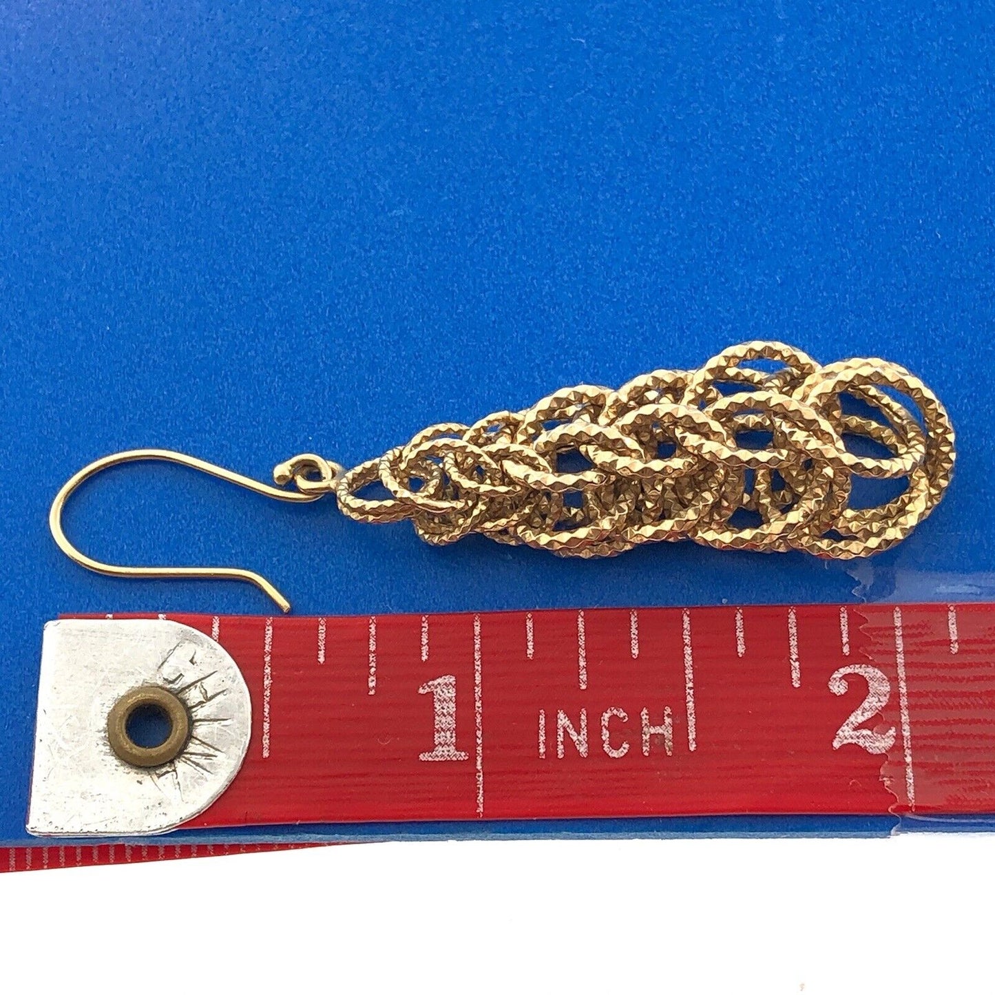 Sterling Silver 925 Gold Tone Vermeil Interlocked Circle Teardrop Hook Earrings