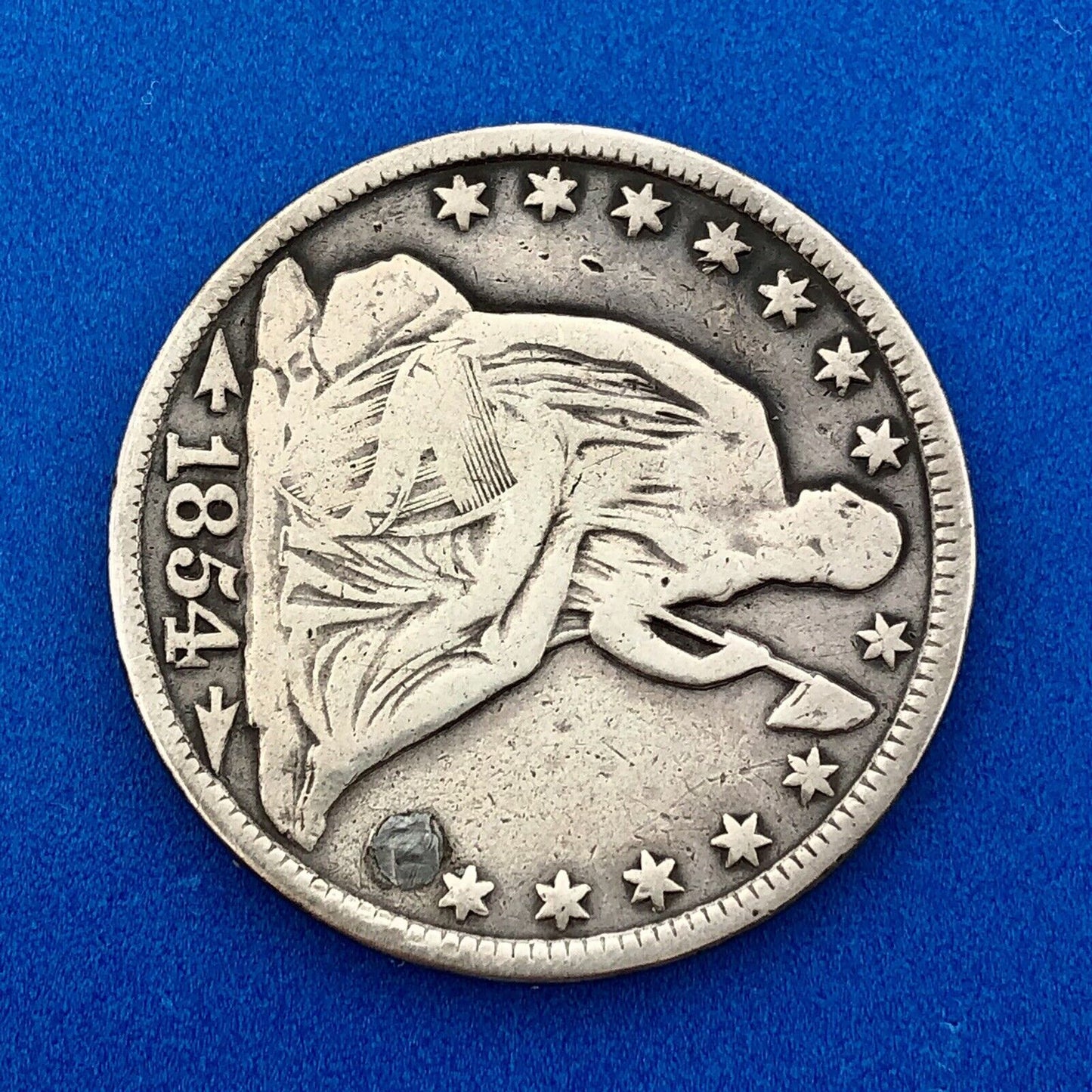 1854 O Seated Silver Half Dollar Type 3 Two Year Type Key New Orleans Mint Coin