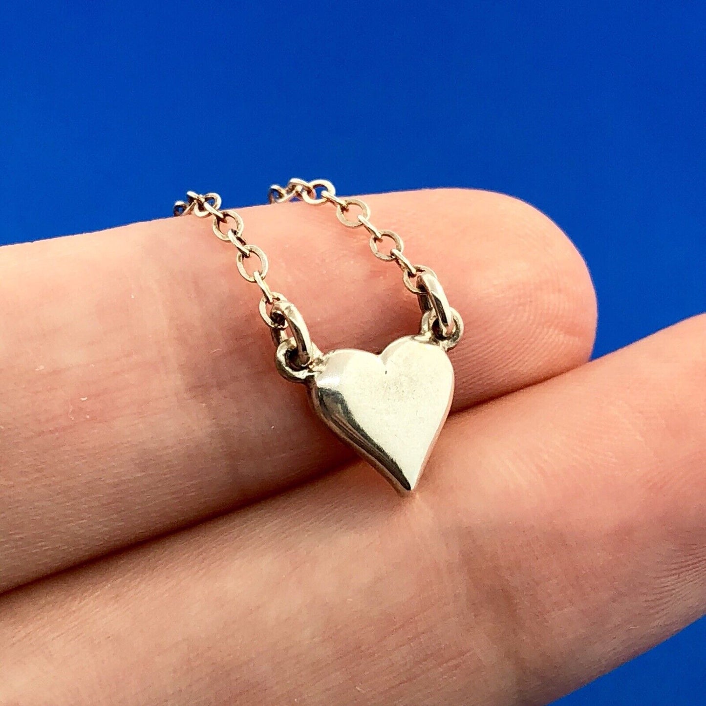 Charming Designer Sterling Silver 925 Heart Charm Sweetheart Promise Necklace