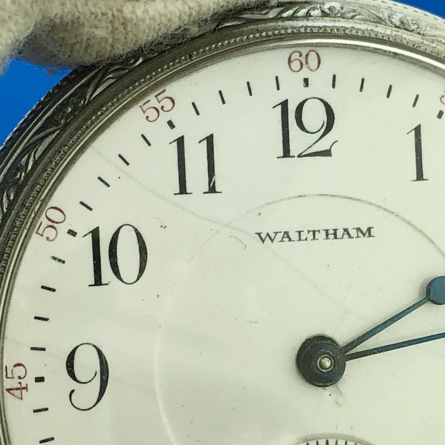 Waltham Silver Toned Open Face Grade 635 17j Model 1908 Pocket Watch Not Running