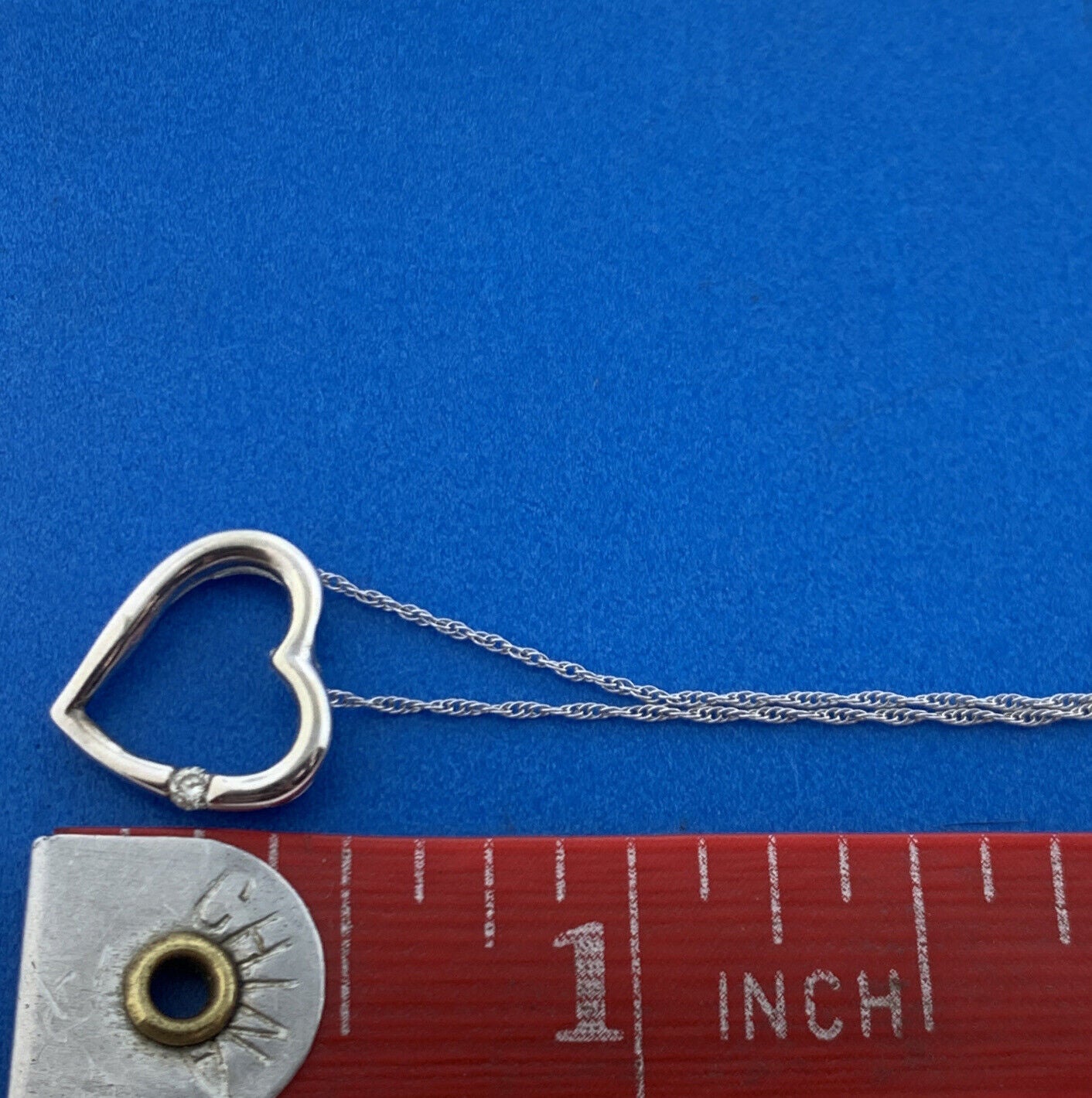 Designer 14K 10K White Gold Diamond Modernist Heart Pendant Necklace