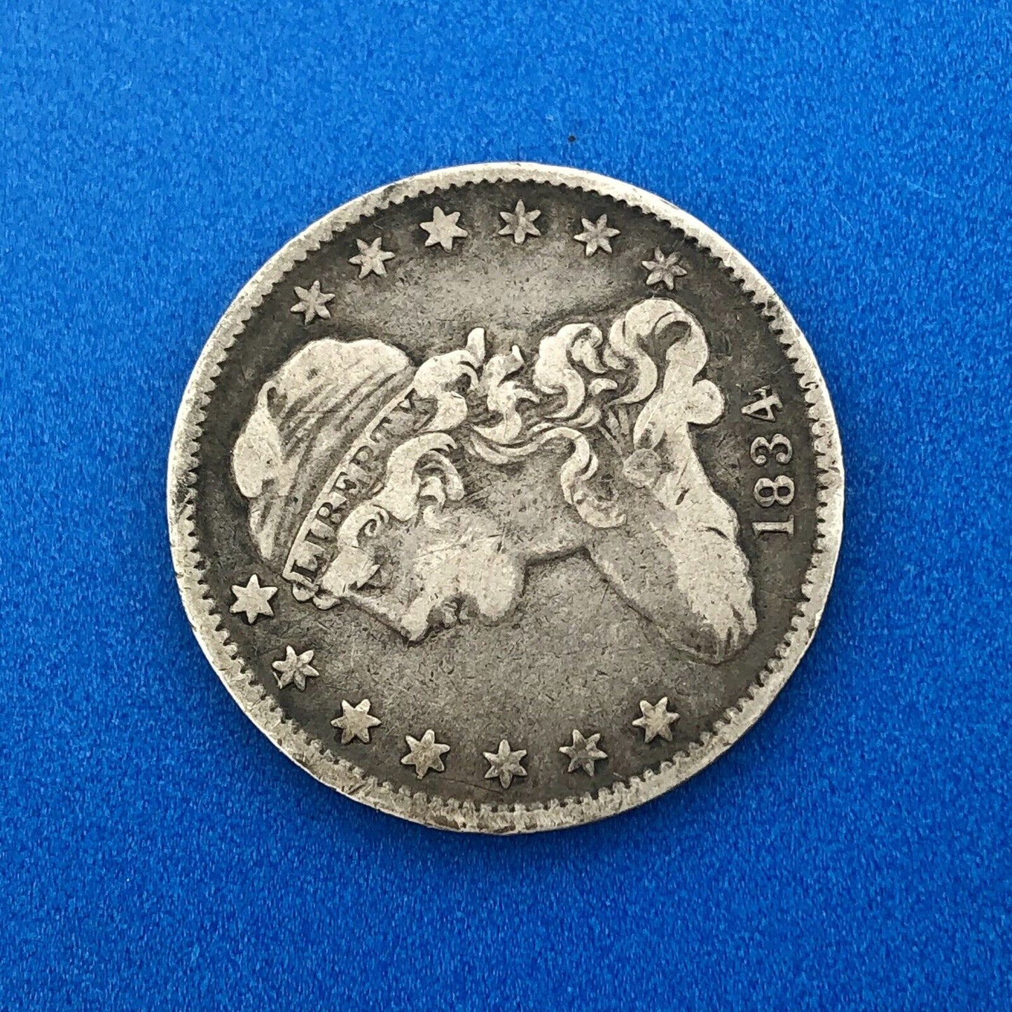 1834 Capped Bust Quarter Dollar Type Two 25 Cents Early American Coinage Nice