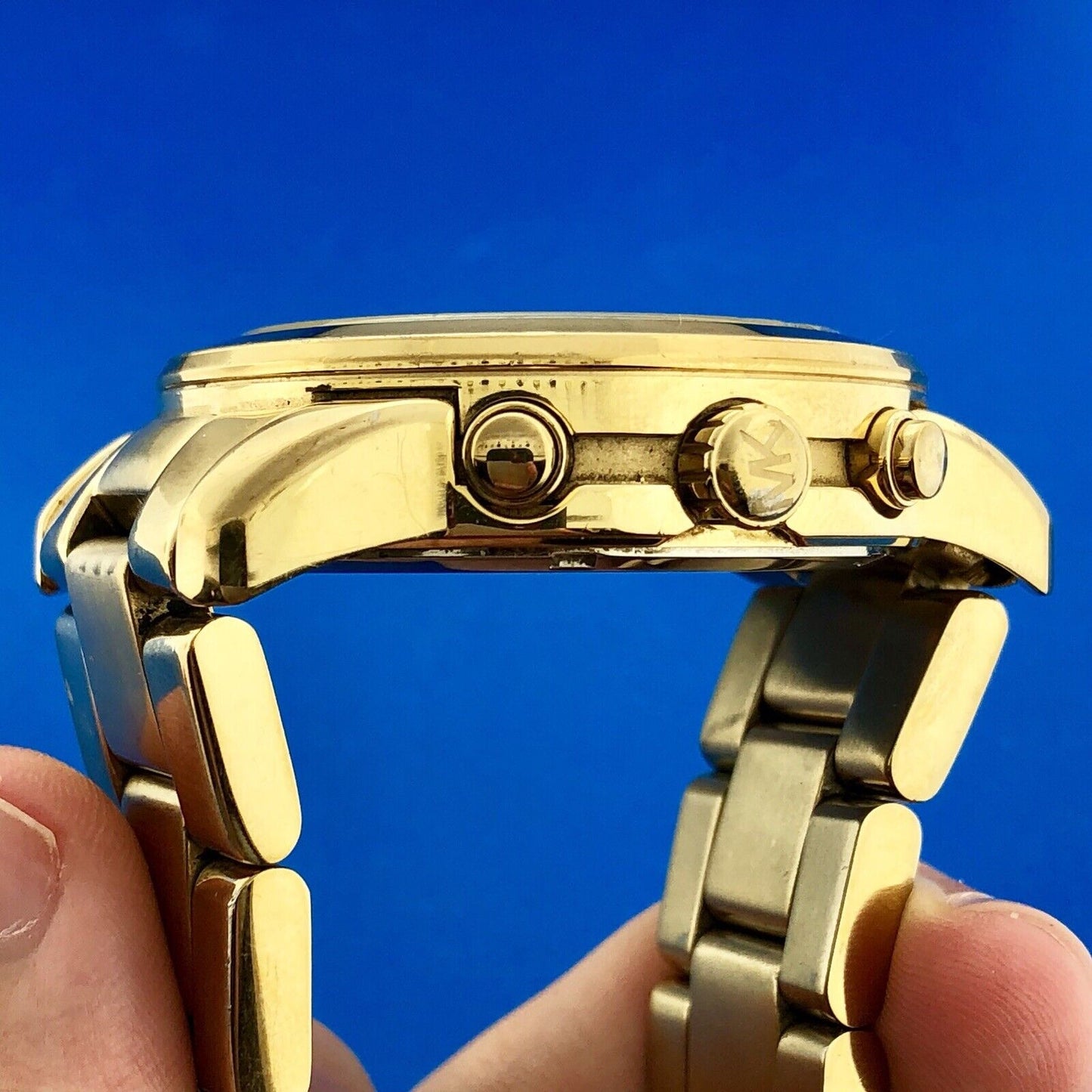 Michael Kors Unisex MK5726 The Mercer Gold Chronograph Bracelet Wrist Watch Runs