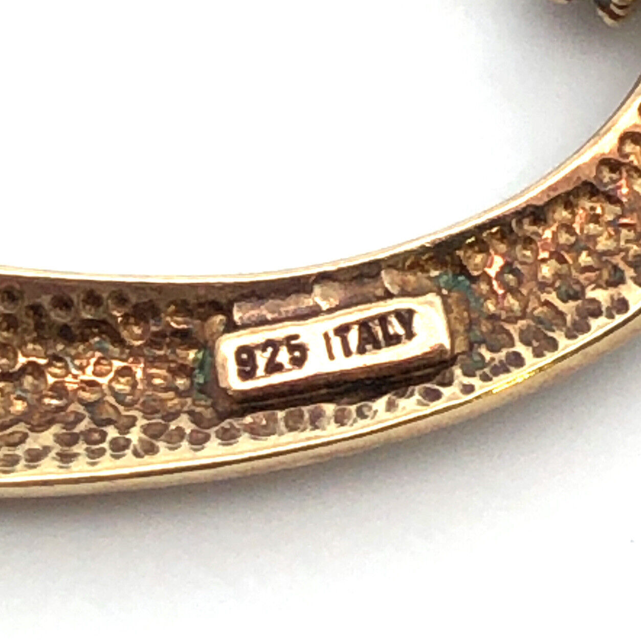 Designer Italy 925 Sterling Silver Vermeil Gold Tone Floral Pendant Necklace