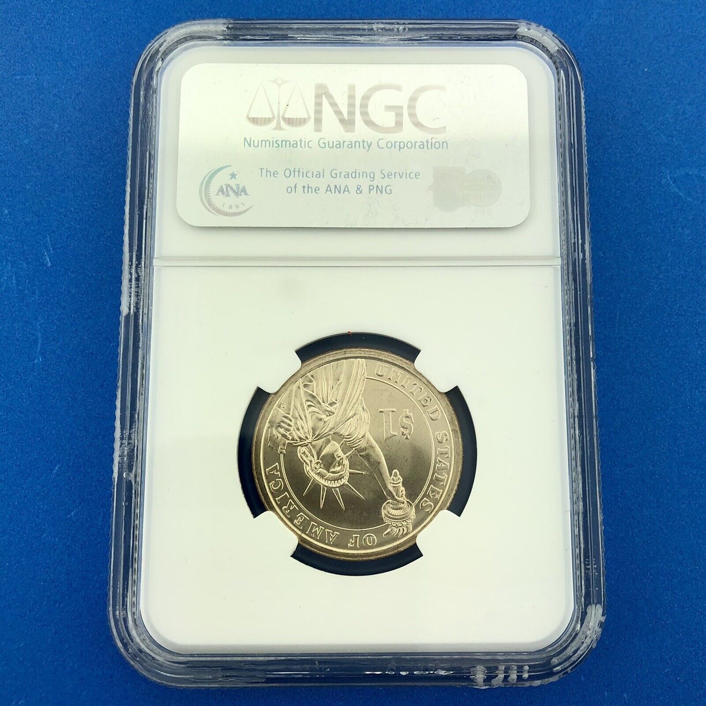 2007 NGC MS65 George Washington Presidential Dollar Missing Edge Lettering Error