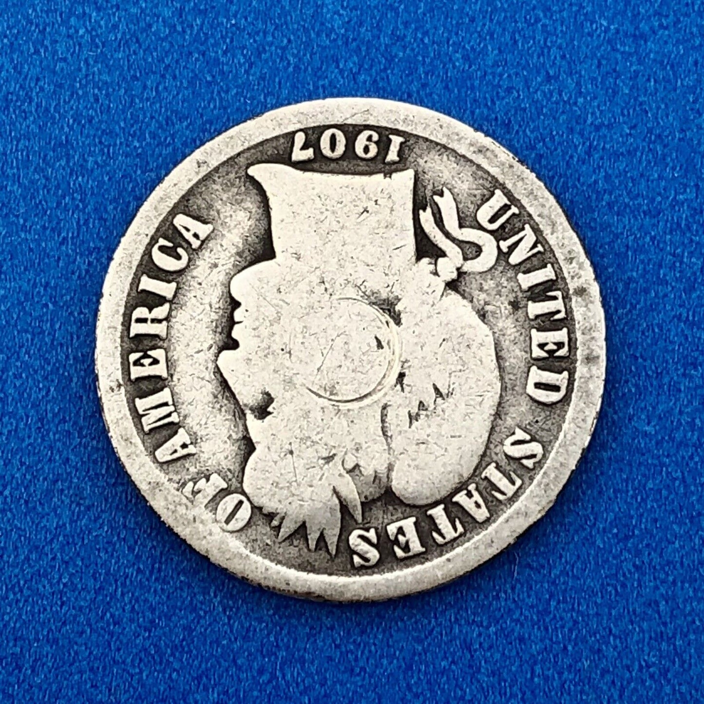 1907 O Barber Silver Dime $.10 Better Rare Scarce Key New Orleans Mint Coin