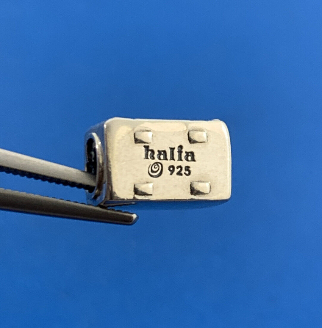Authentic KALIA Sterling Silver New York Travel Suitcase Slide Bracelet Charm