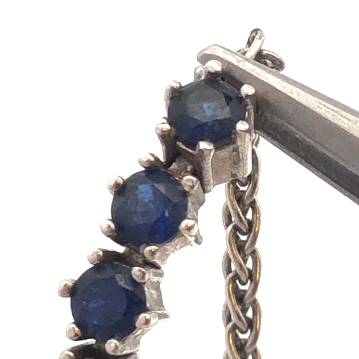 Designer DL 925 Sterling Silver Round Blue Sapphire Adjusable Tennis Bracelet