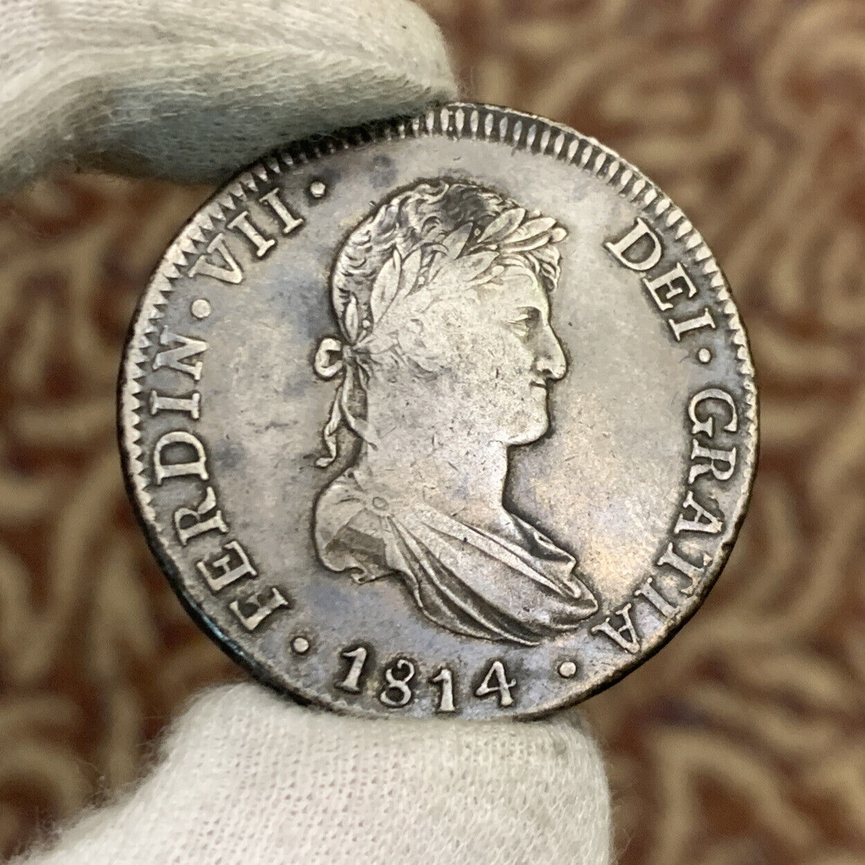 1814 Mo Mexico City 8 Reales I.I. Better Key Date .903 Silver Mexico Coin