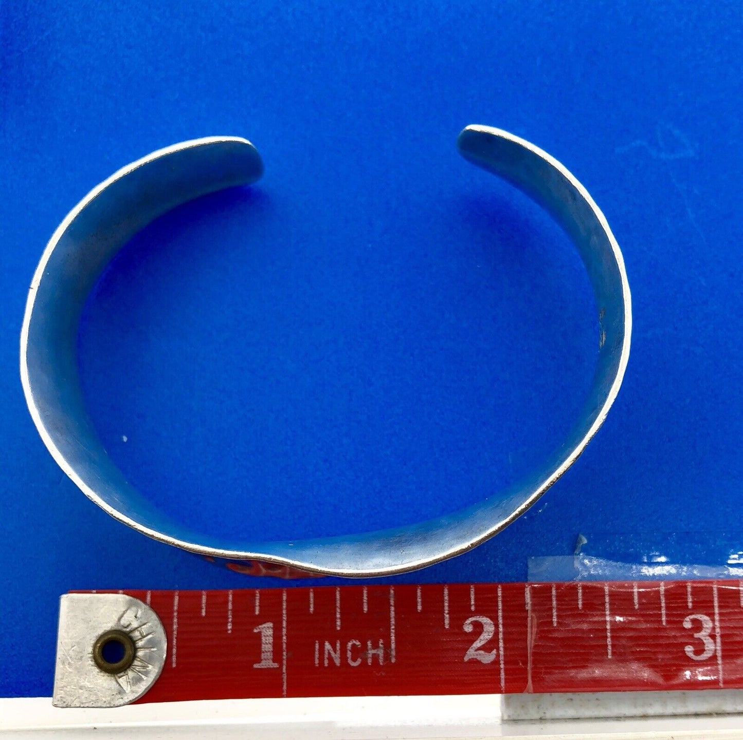 Vintage Mexico Taxco TC 138 Sterling Silver 925 Hammered Wave Cuff Bracelet