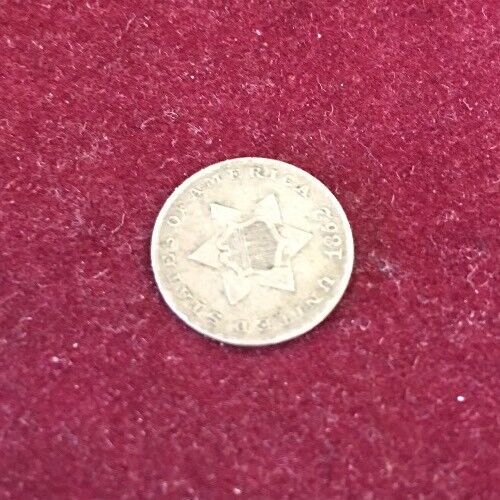 1852 Three 3 Cent Silver Piece Type 1 Trime Coin
