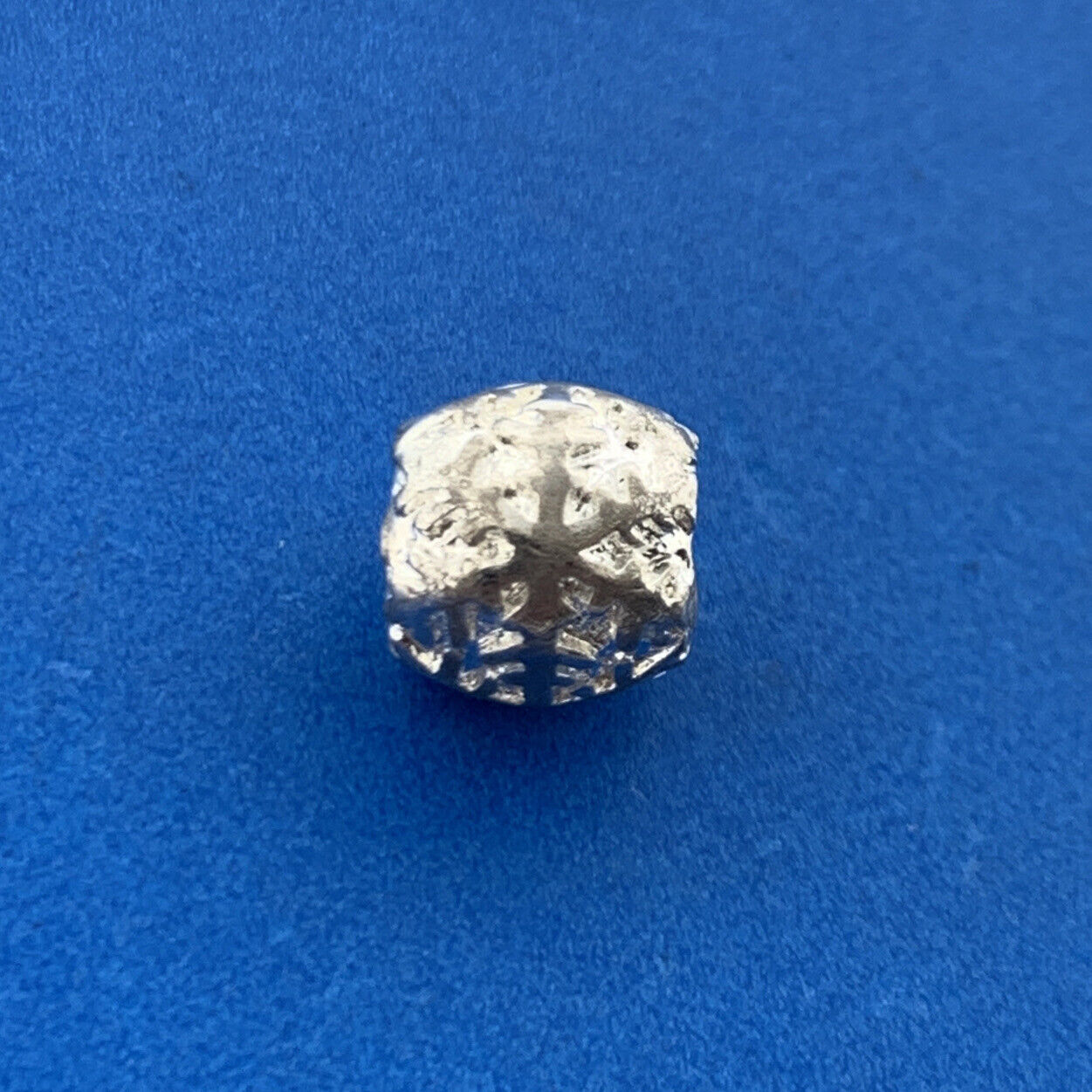 Designer 925 Sterling Silver Snowflake Slide Bracelet Barrel Charm