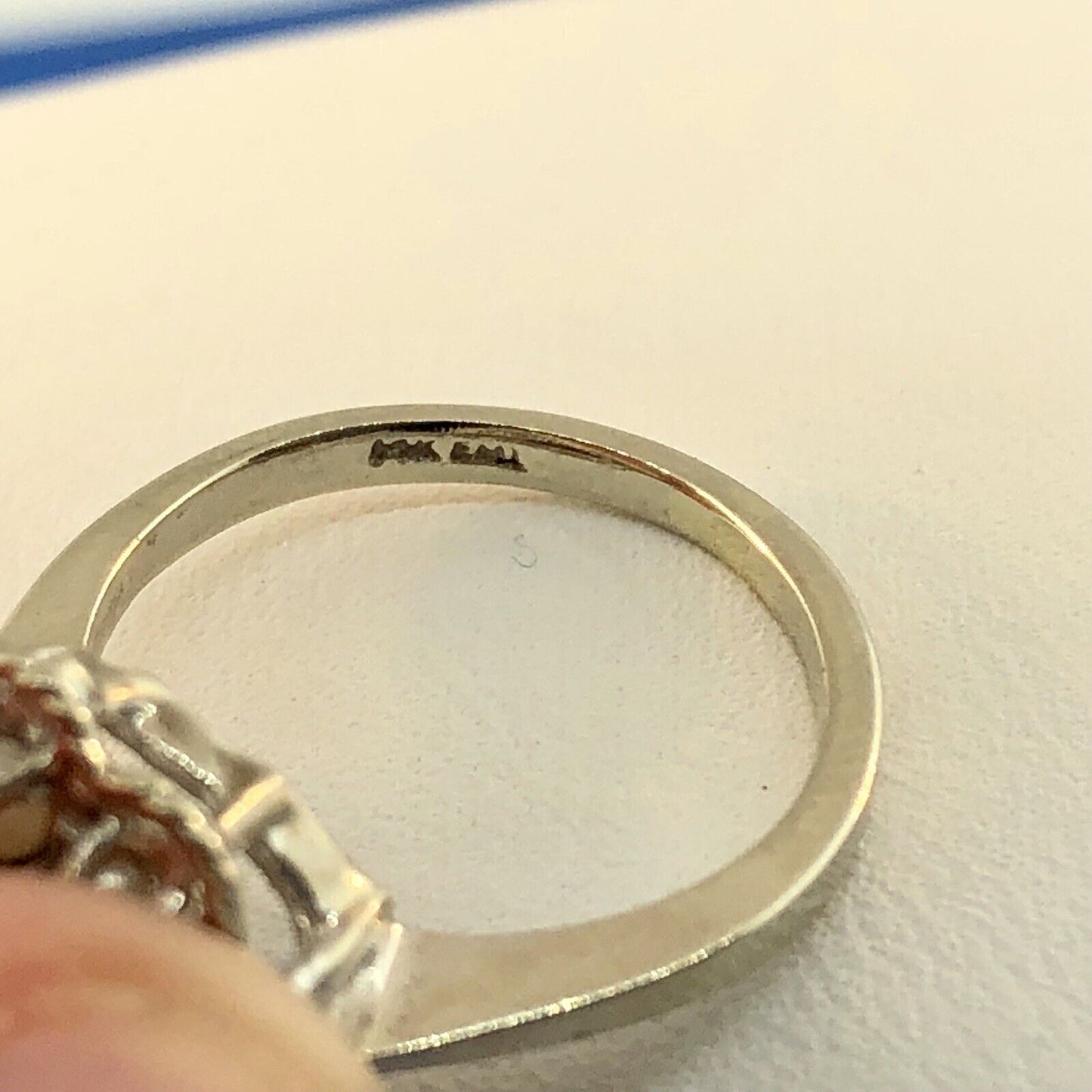 Estate 14K White Gold Amethyst Pearl Halo February Anniversary Sweetheart Ring