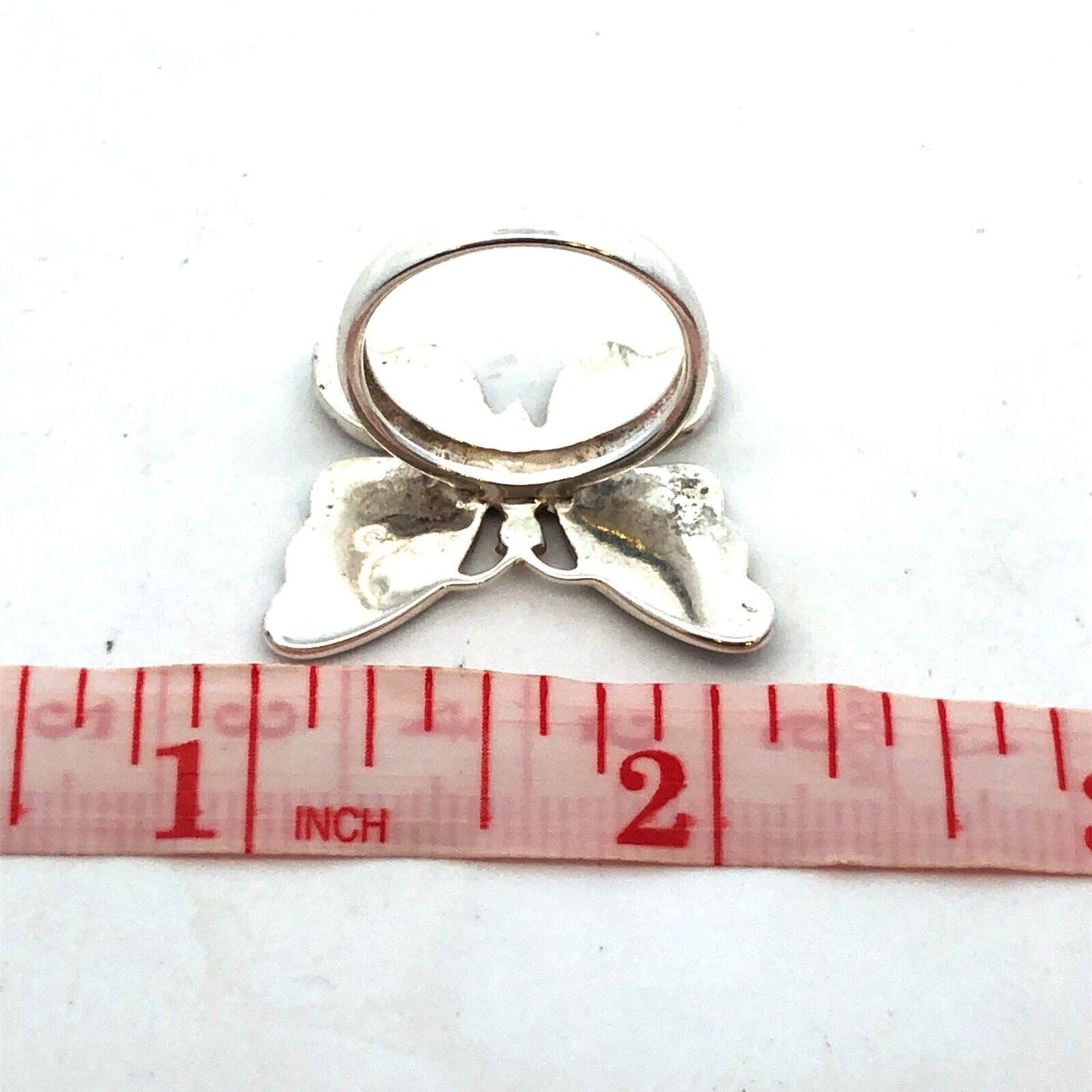 Designer K 925 Sterling Silver Turquoise Mother of Pearl Inlay Butterfly Ring