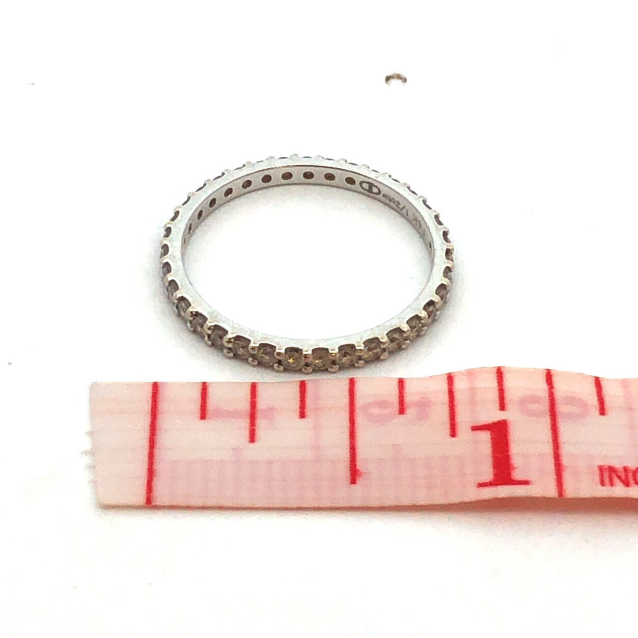 14K White Gold Round Diamond Wedding Anniversary Stacking Band Ring