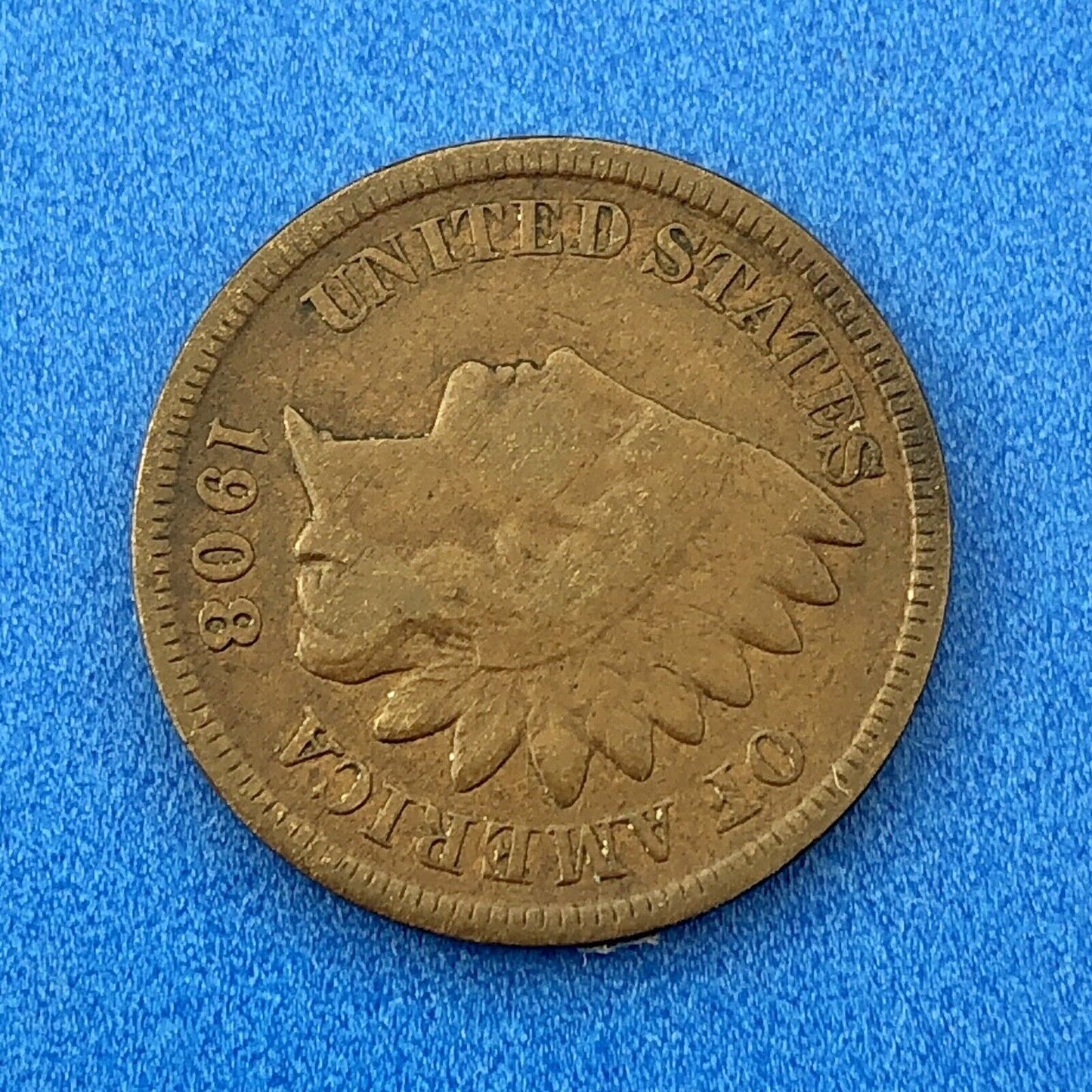 1908 S Indian Head One Cent Penny Type 3 Bronze Better Key San Francisco Coin