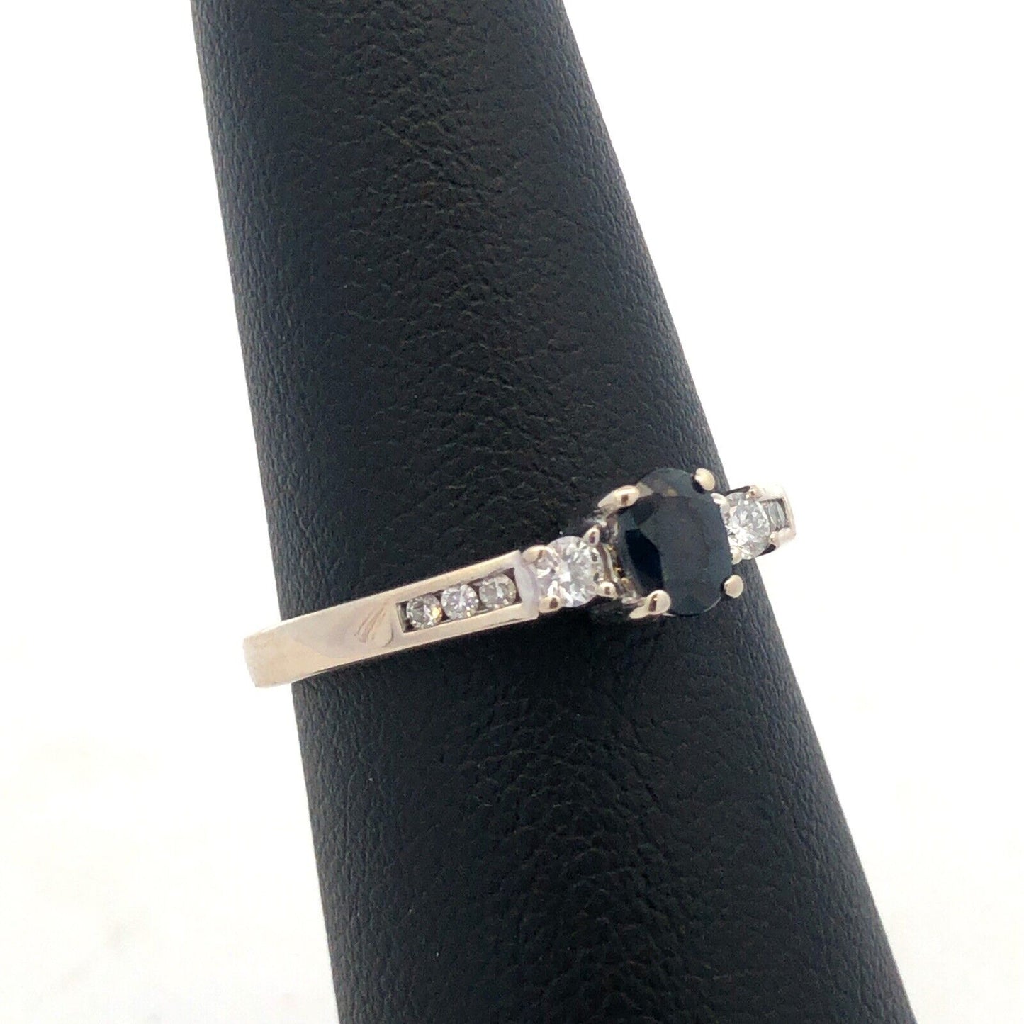 RJW 14K White Gold Oval Sapphire Diamond Past Present Future Anniversary Ring
