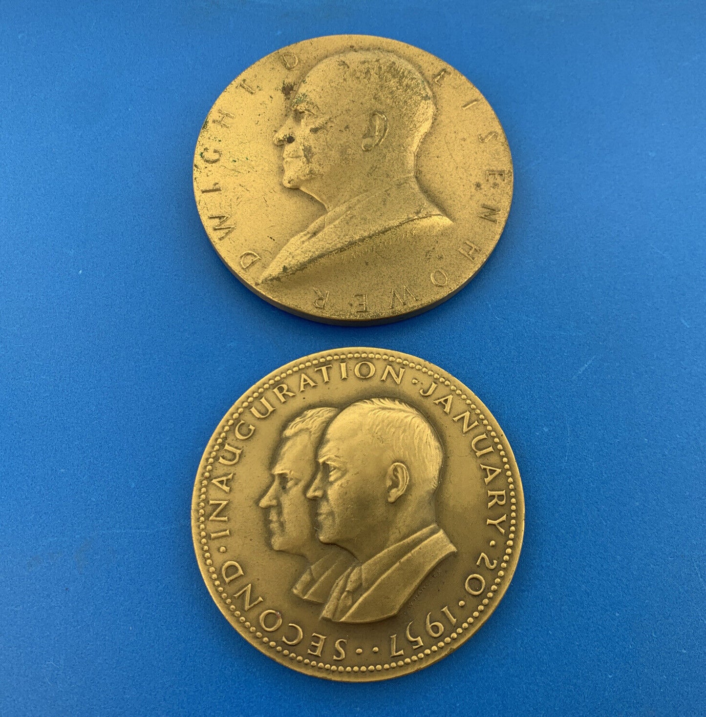 Lot of Two 2 Dwight D. Eisenhower Inauguration Commemorative Bronze Medals