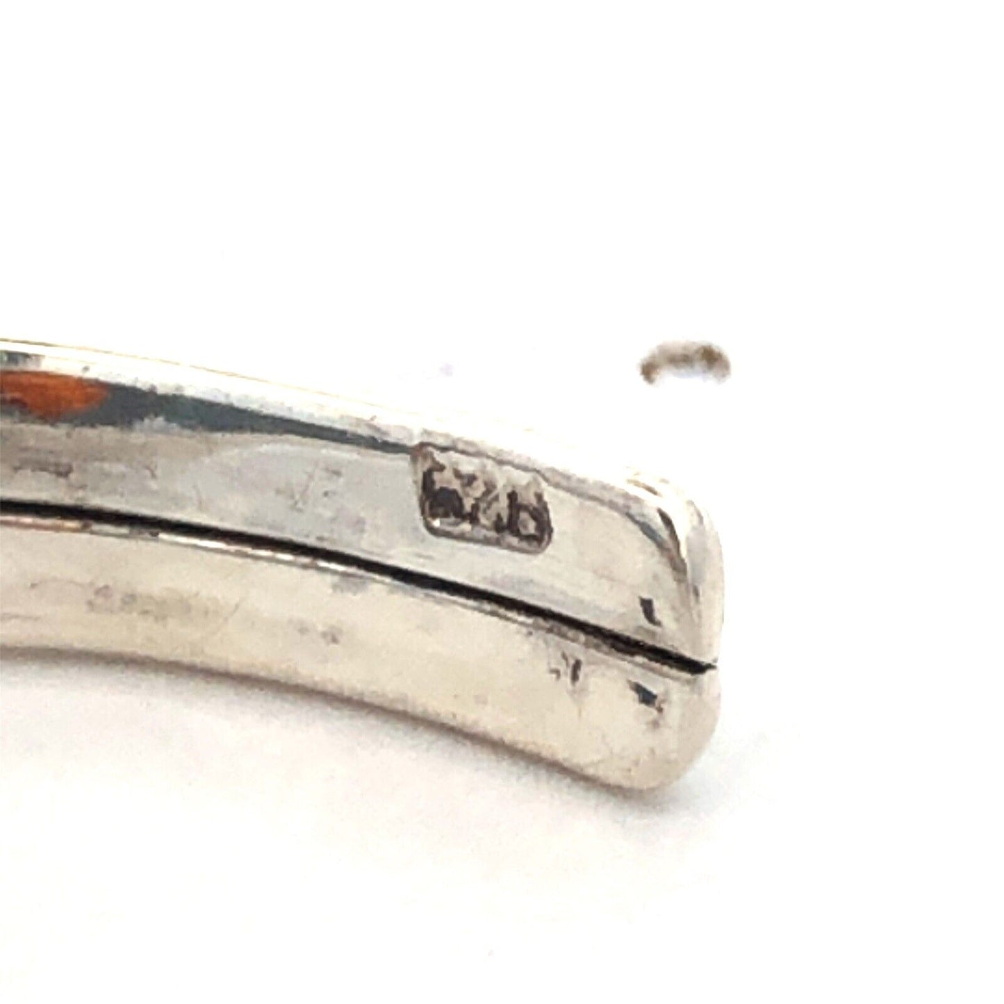Vintage 925 Sterling Silver Oval Amber Leaves Nature Cuff Bracelet