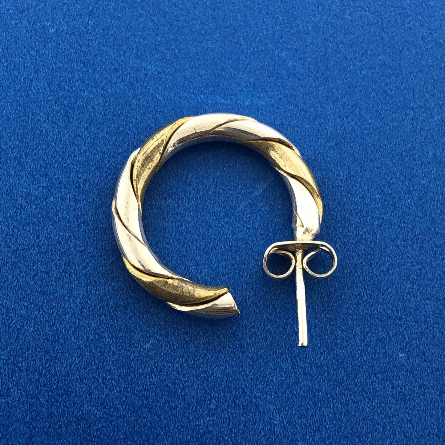 925 Sterling Silver Vermeil Two Tone Classic Hoop Earrings