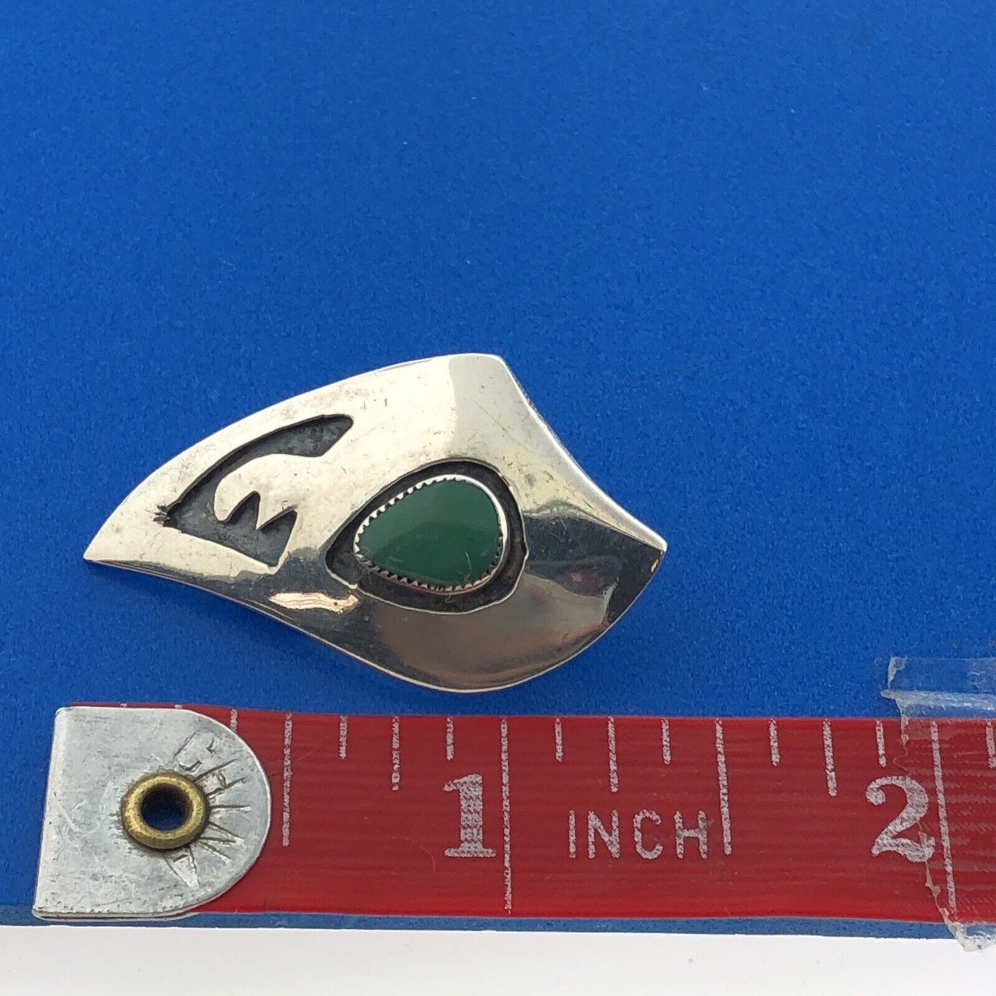 Sterling Silver 925 Teardrop Cabochon Turquoise Jagged Pear Shard Clip Earrings